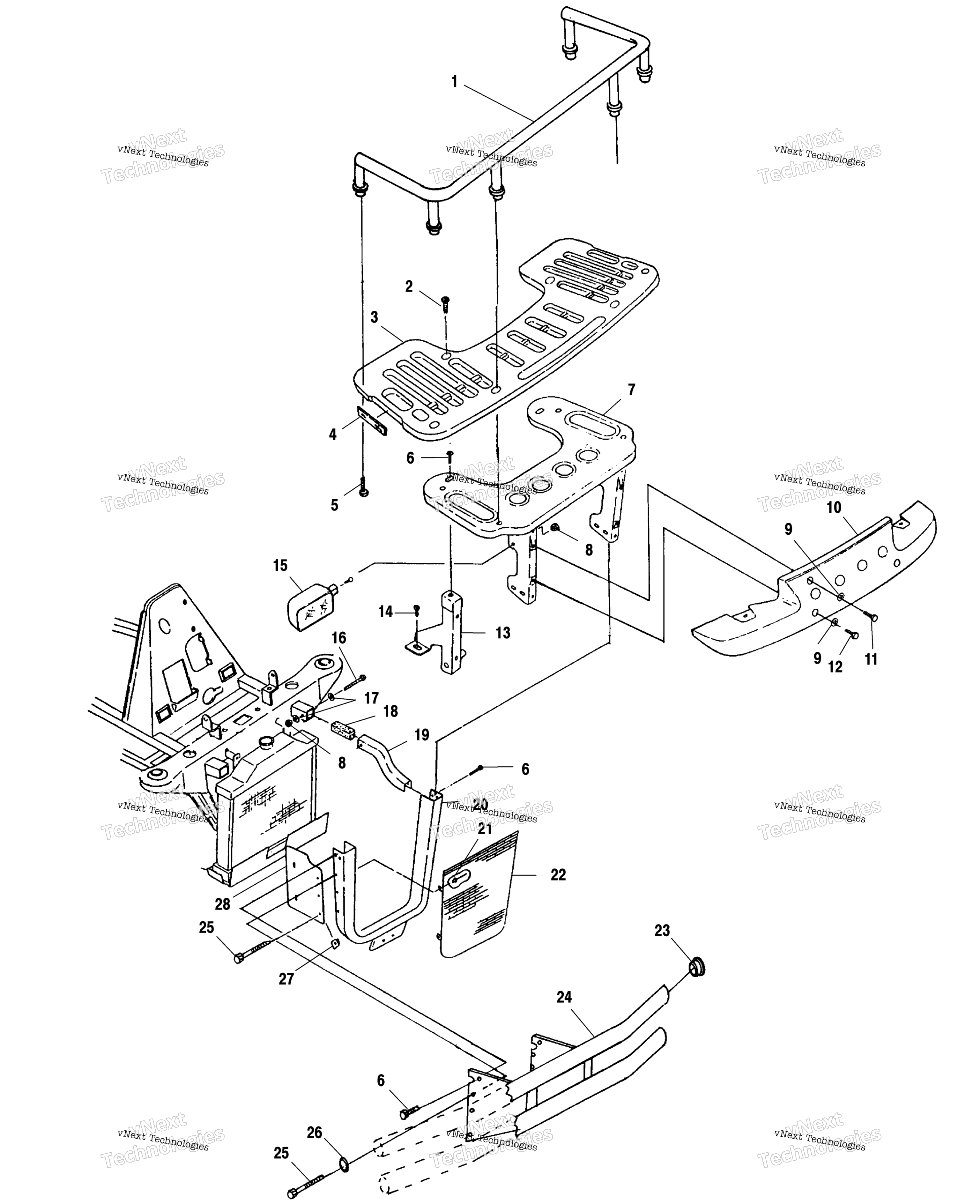 Передняя часть Rack & Bumper Mounting A01ch50aa