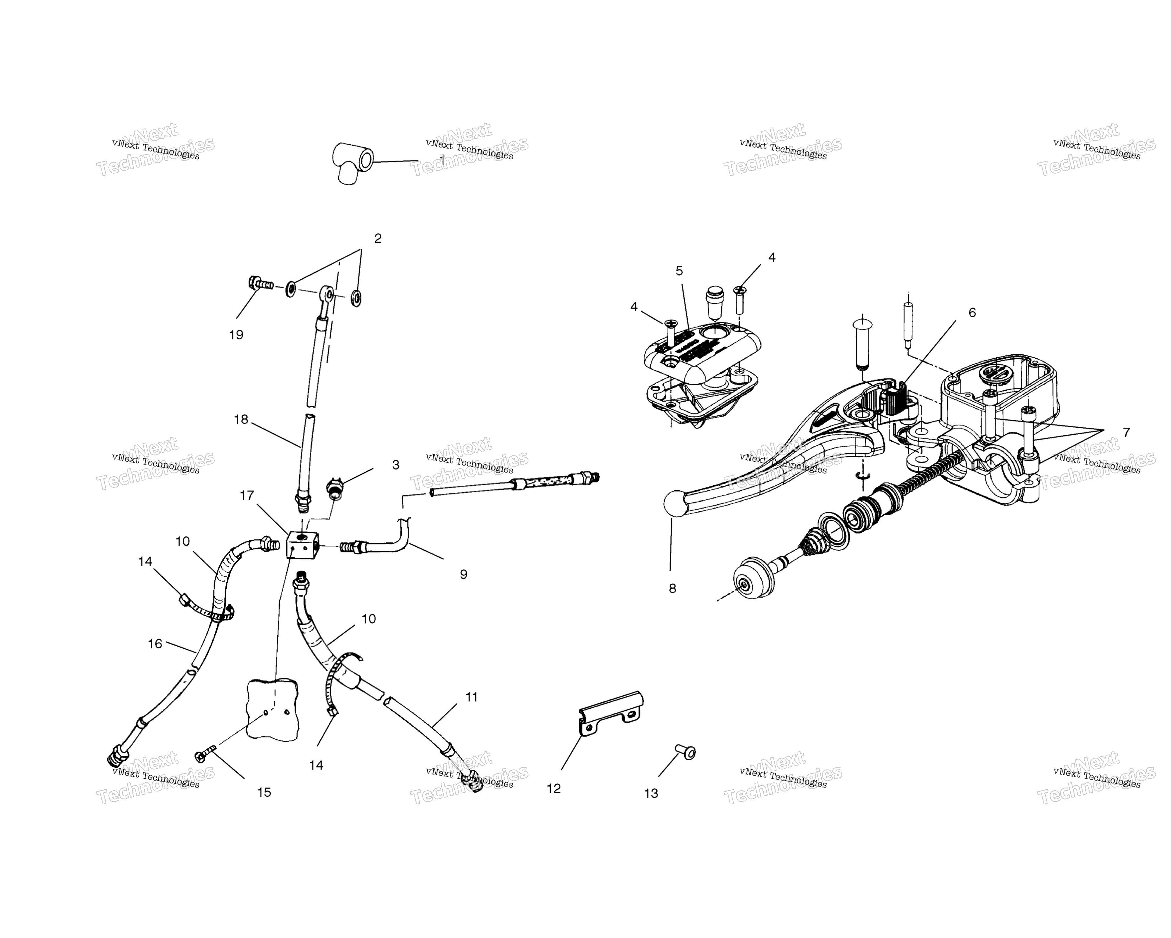 Органы управления Master Cylinder/Brake Line