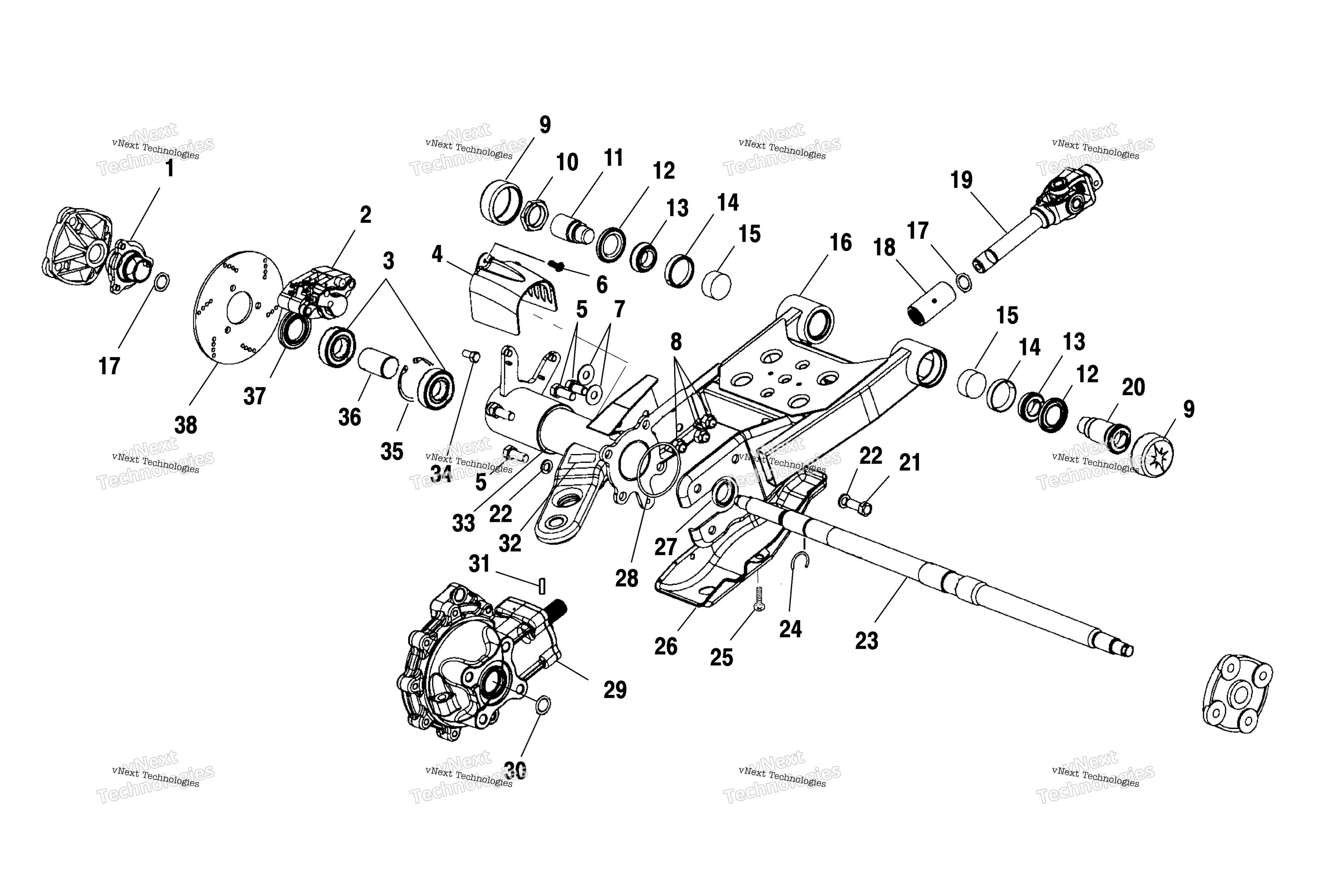 Swing Arm / задний Gearcase крепление