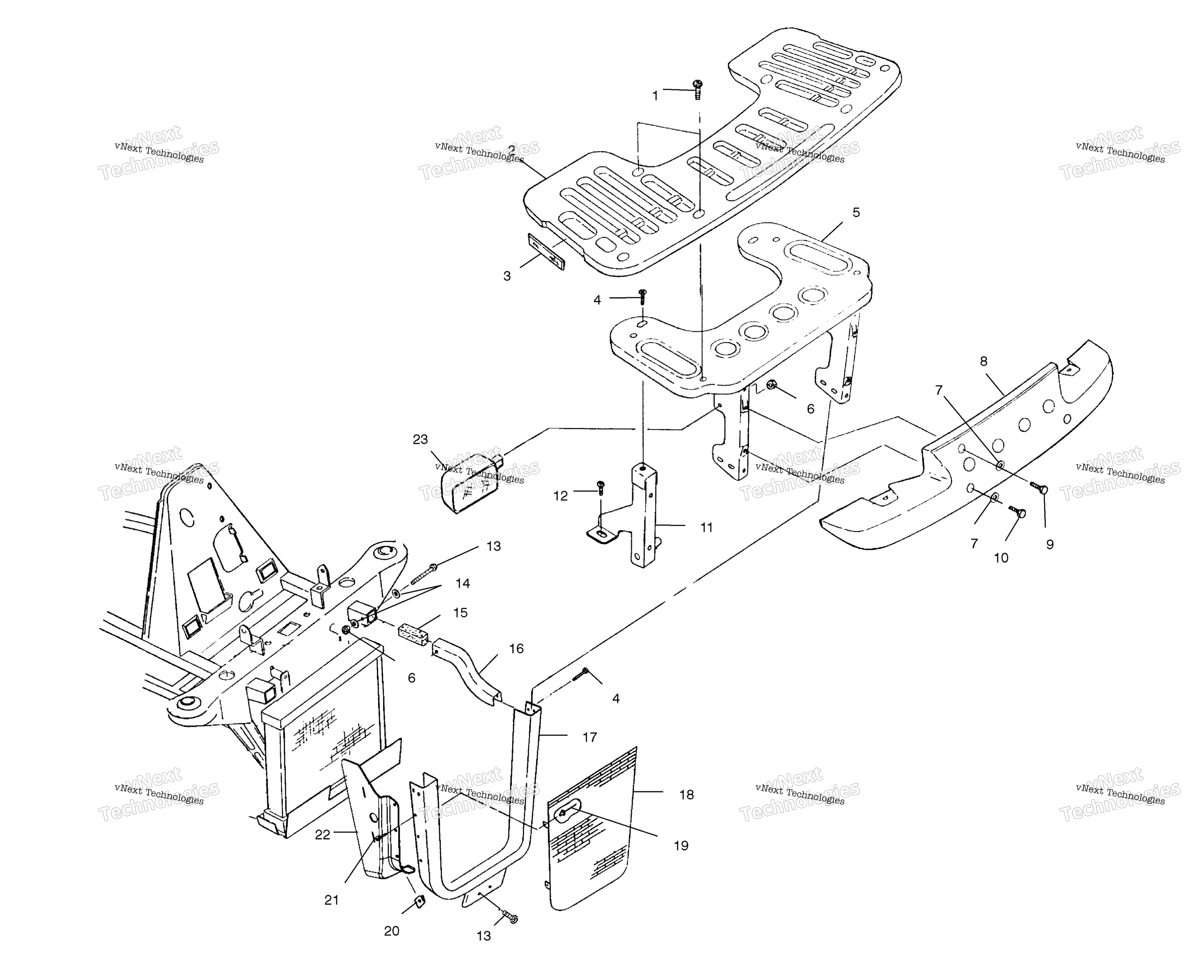 Передняя часть Rack & Bumper Mounting