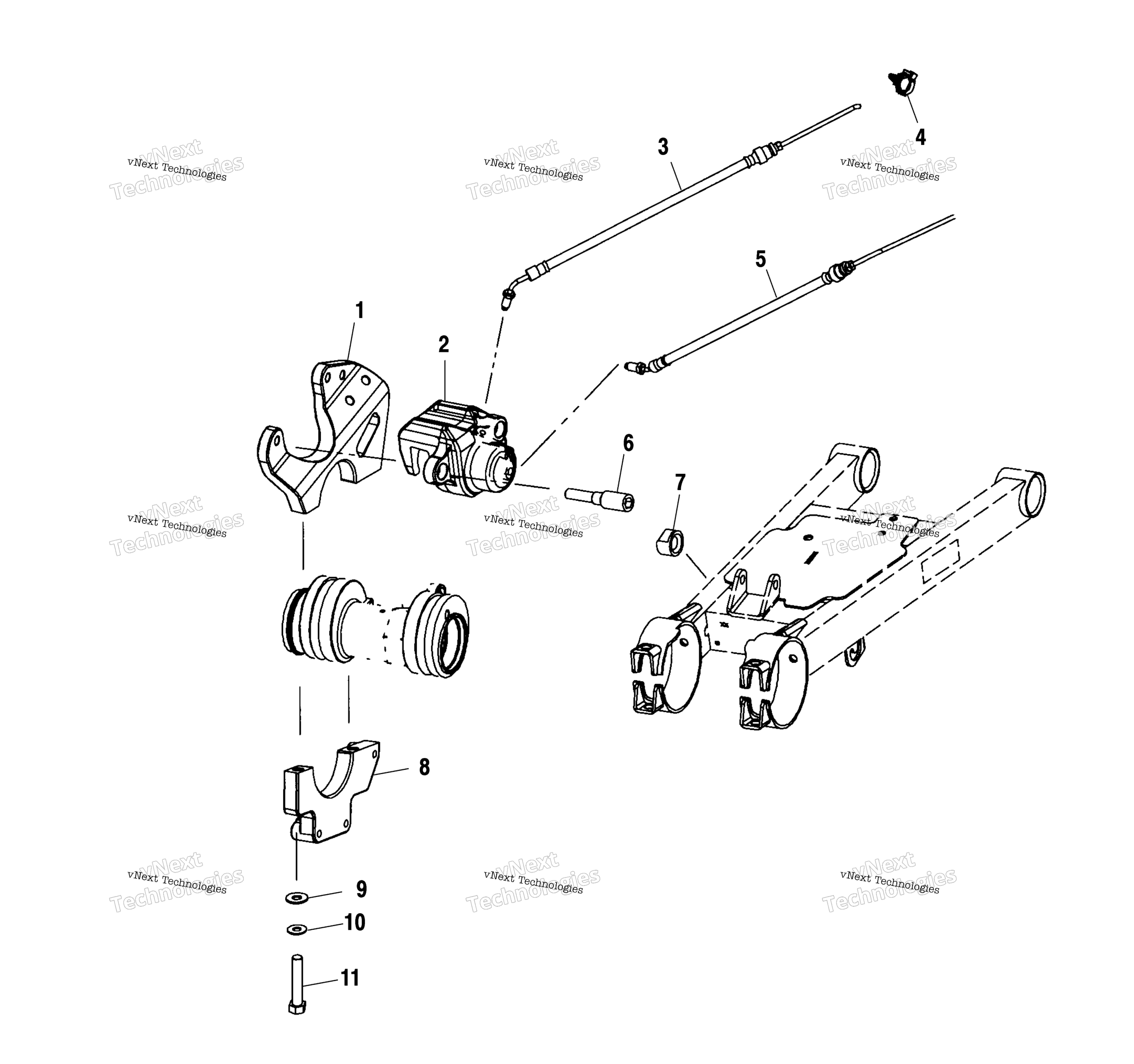Задняя часть Caliper Mounting