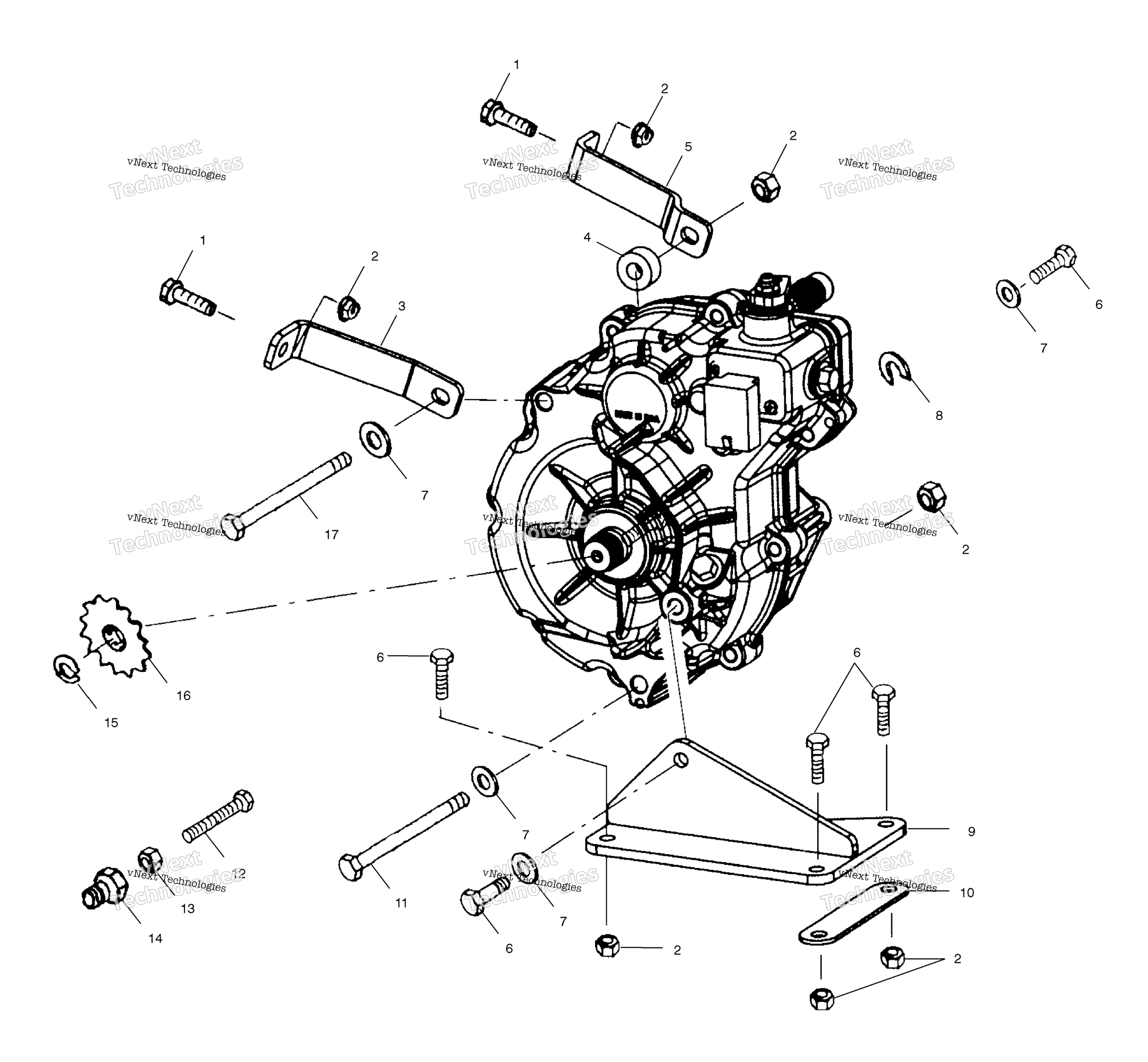 Картер редуктора Mounting A02ba25ca/Cb/Cd