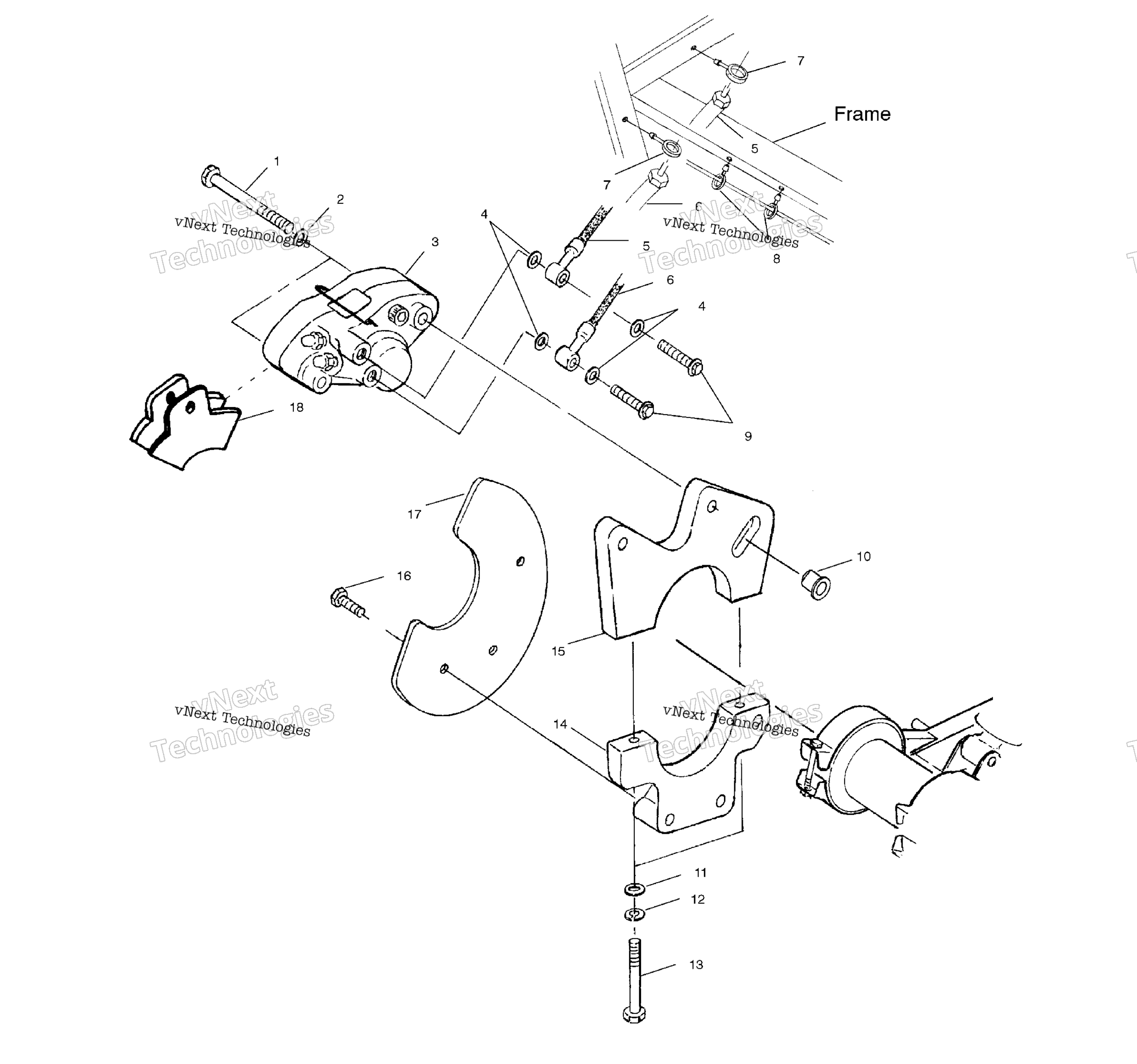Задняя часть Caliper Mounting /Ab