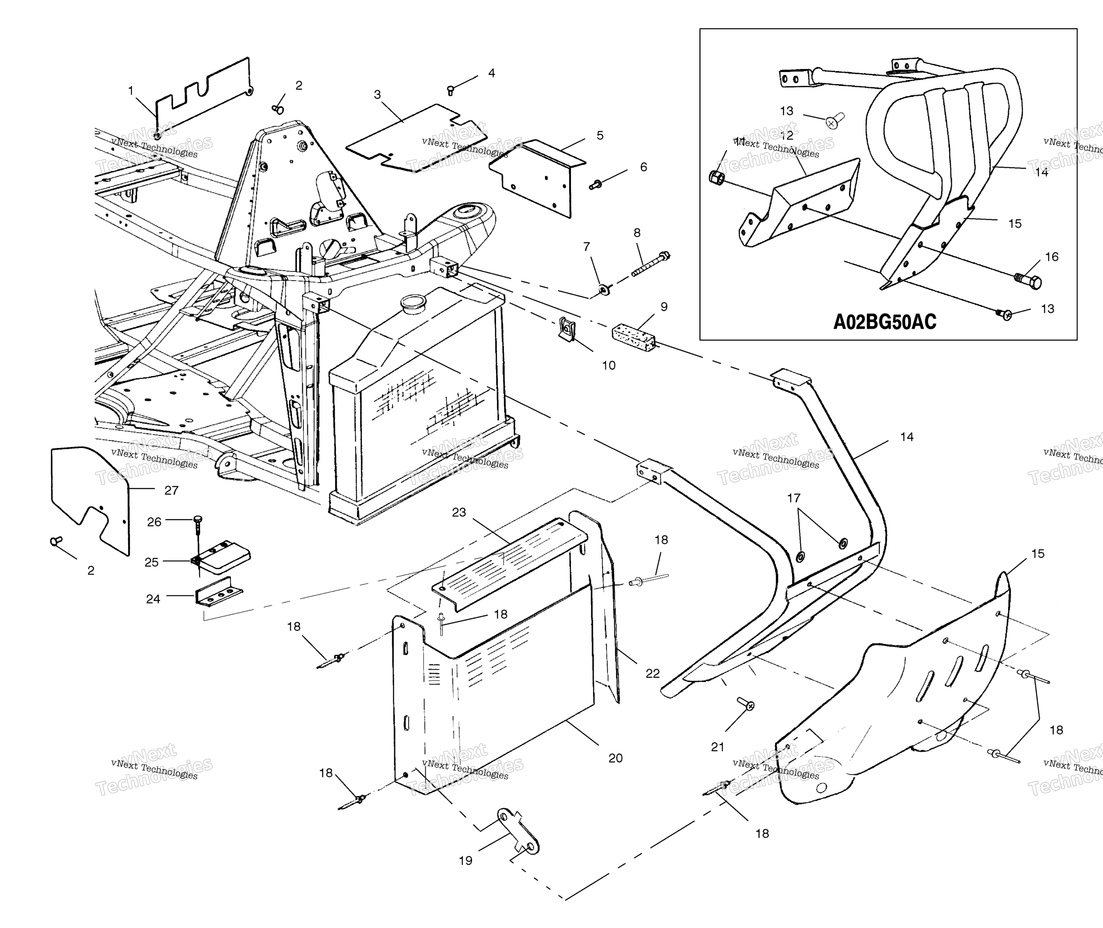 Передняя часть Bumper And Shields A02bg50aa/Ac