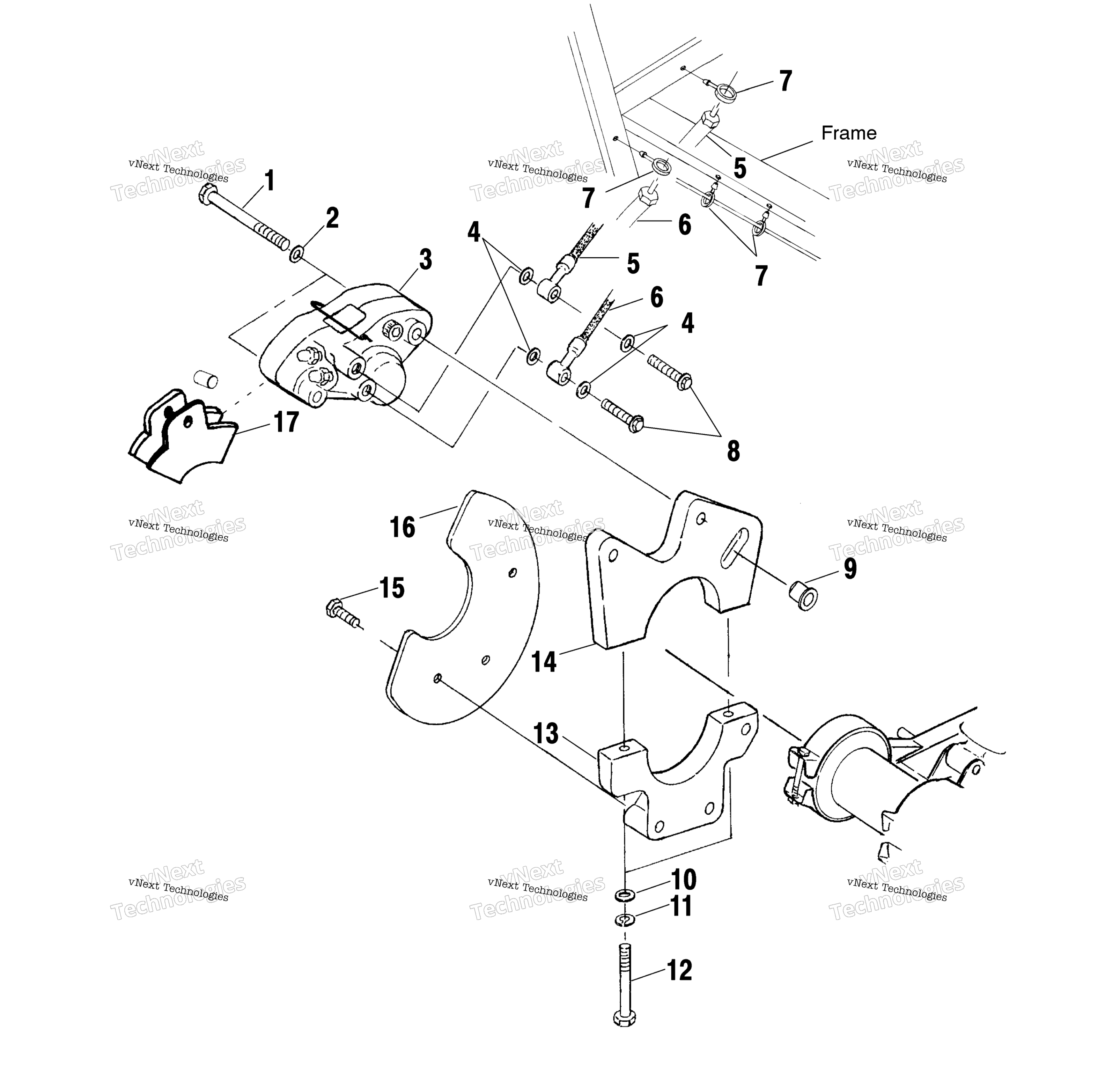 Задняя часть Caliper Mounting A02bg50aa/Ac
