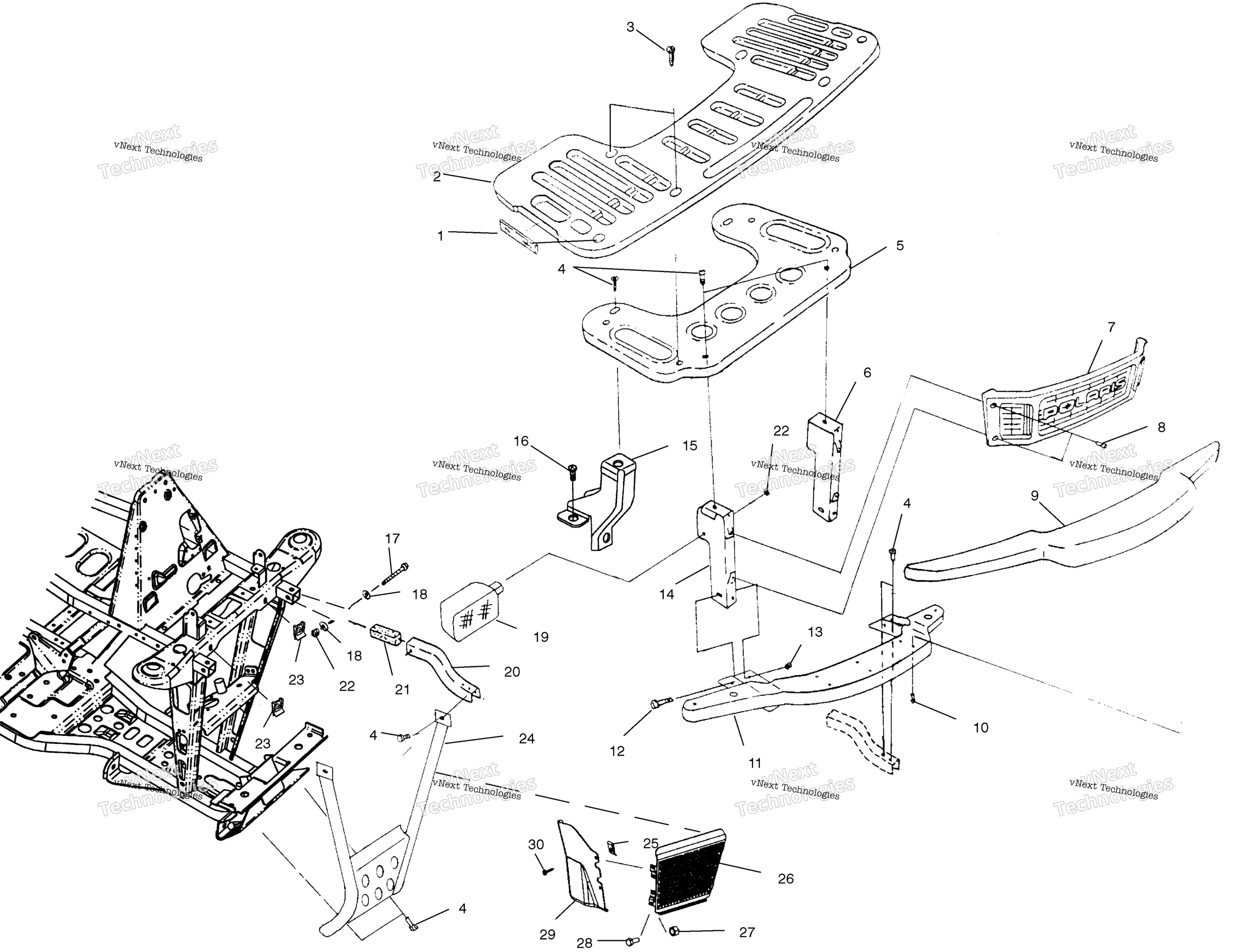 Передняя часть Rack And Bumper Mounting /Ab/Fc