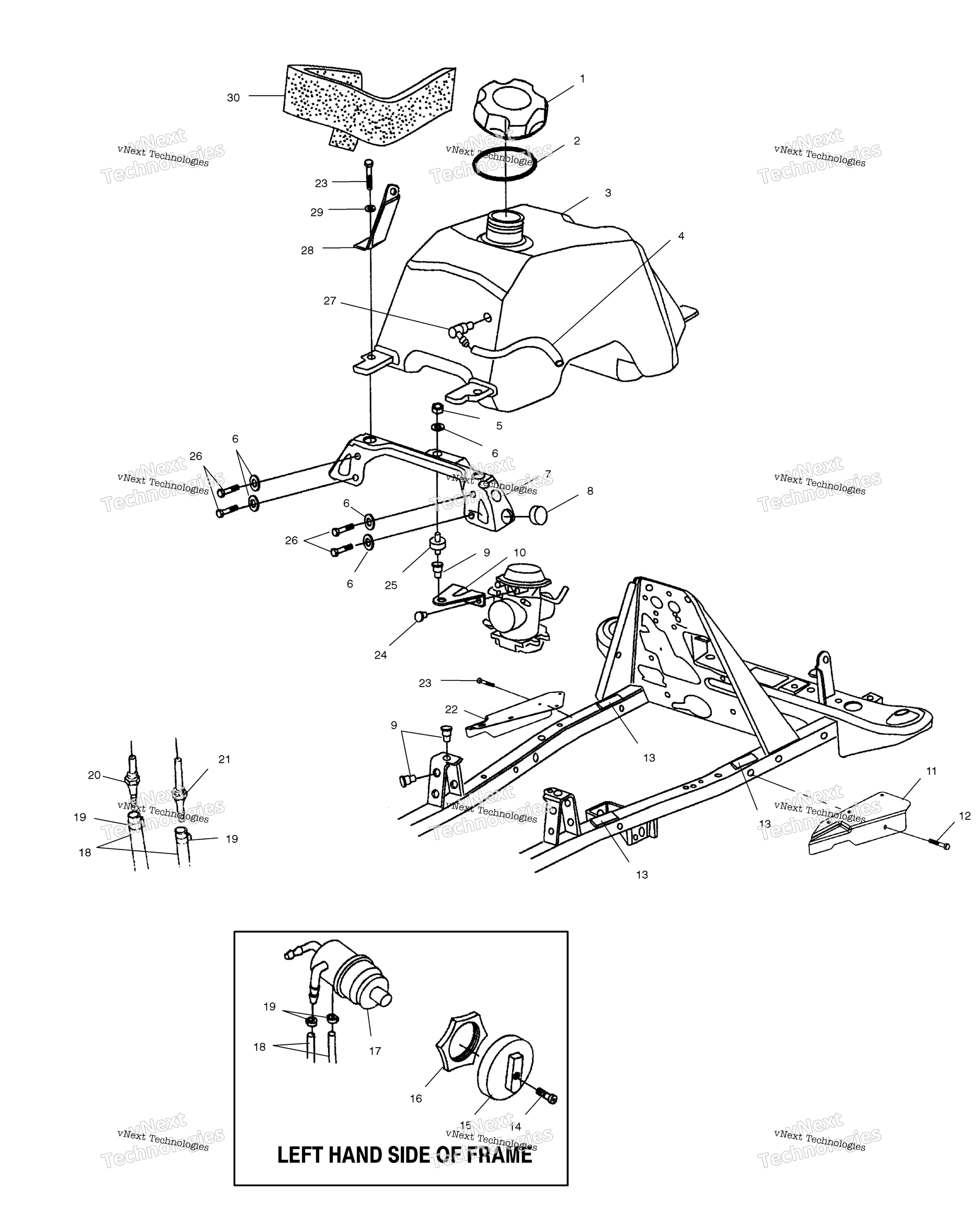 Топливный бак & Carburetor Mounting