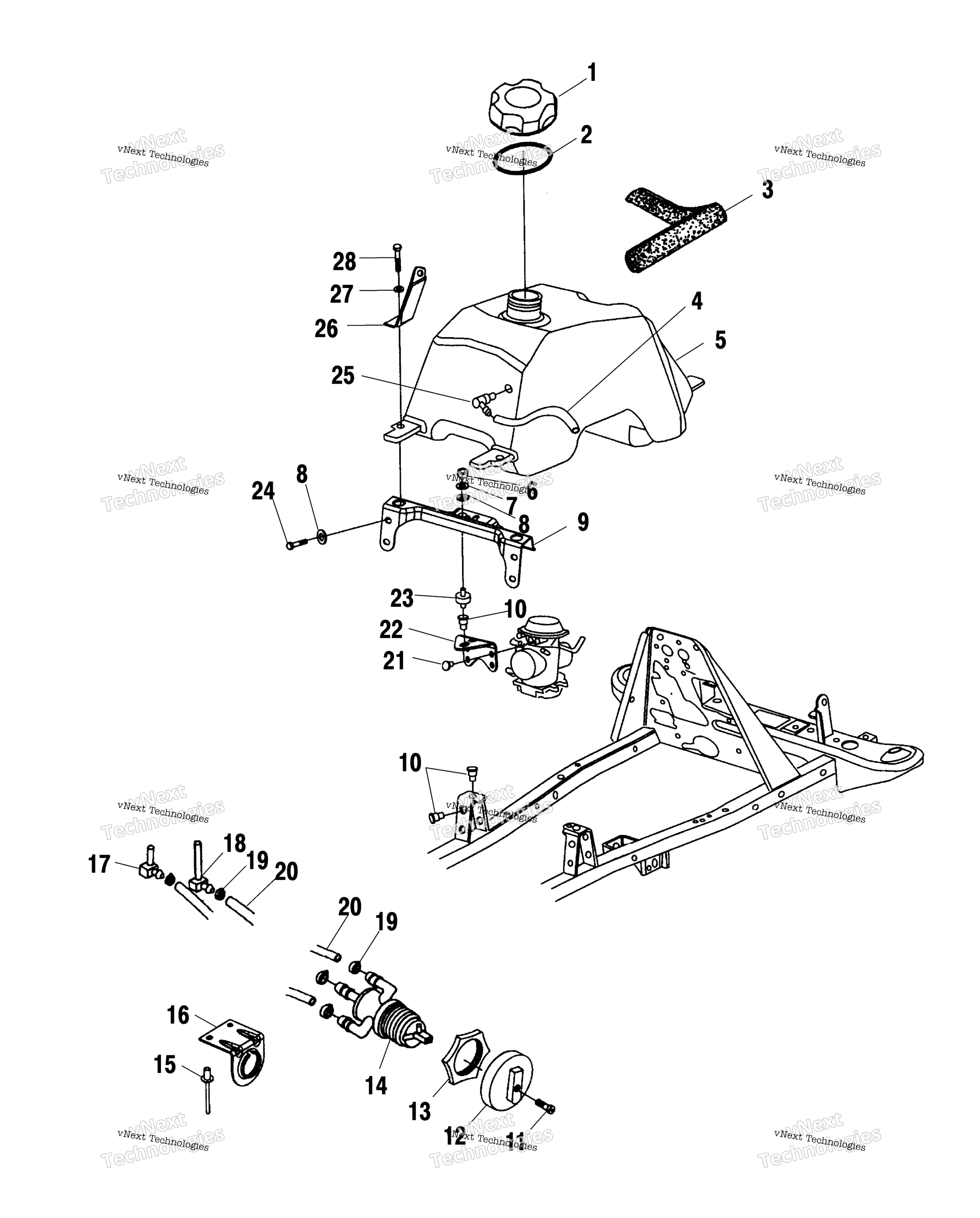 Топливный бак & Carburetor Mounting A02cd32aa/Ab/Ac/Fb