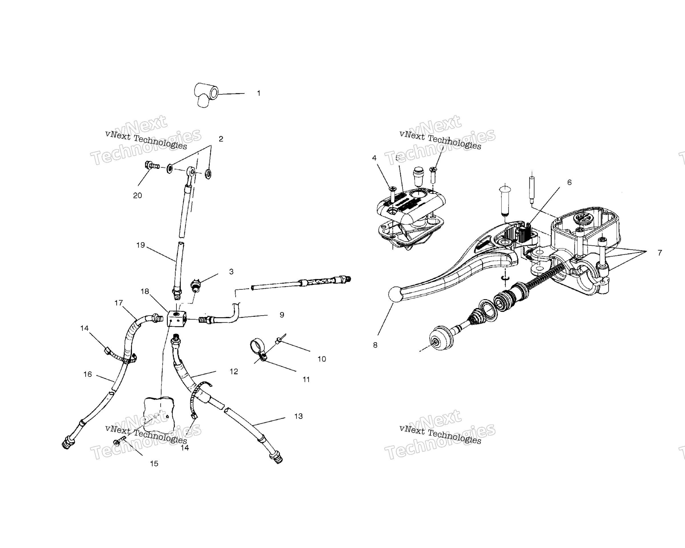 Органы управления Master Cylinder/Brake Line A02cd50aa/Ab/Fb