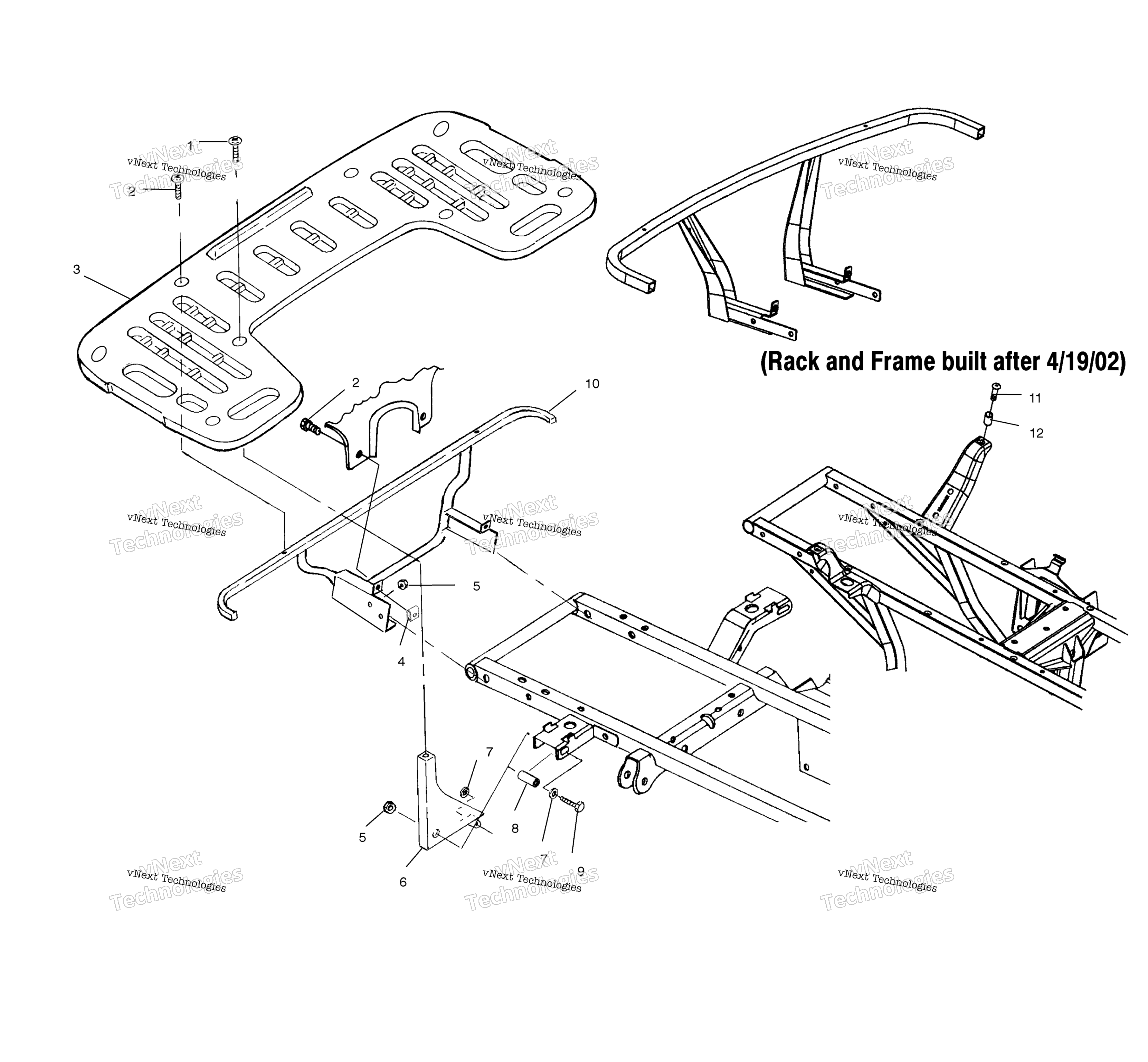 Задняя часть Rack Mounting A02ch42aa
