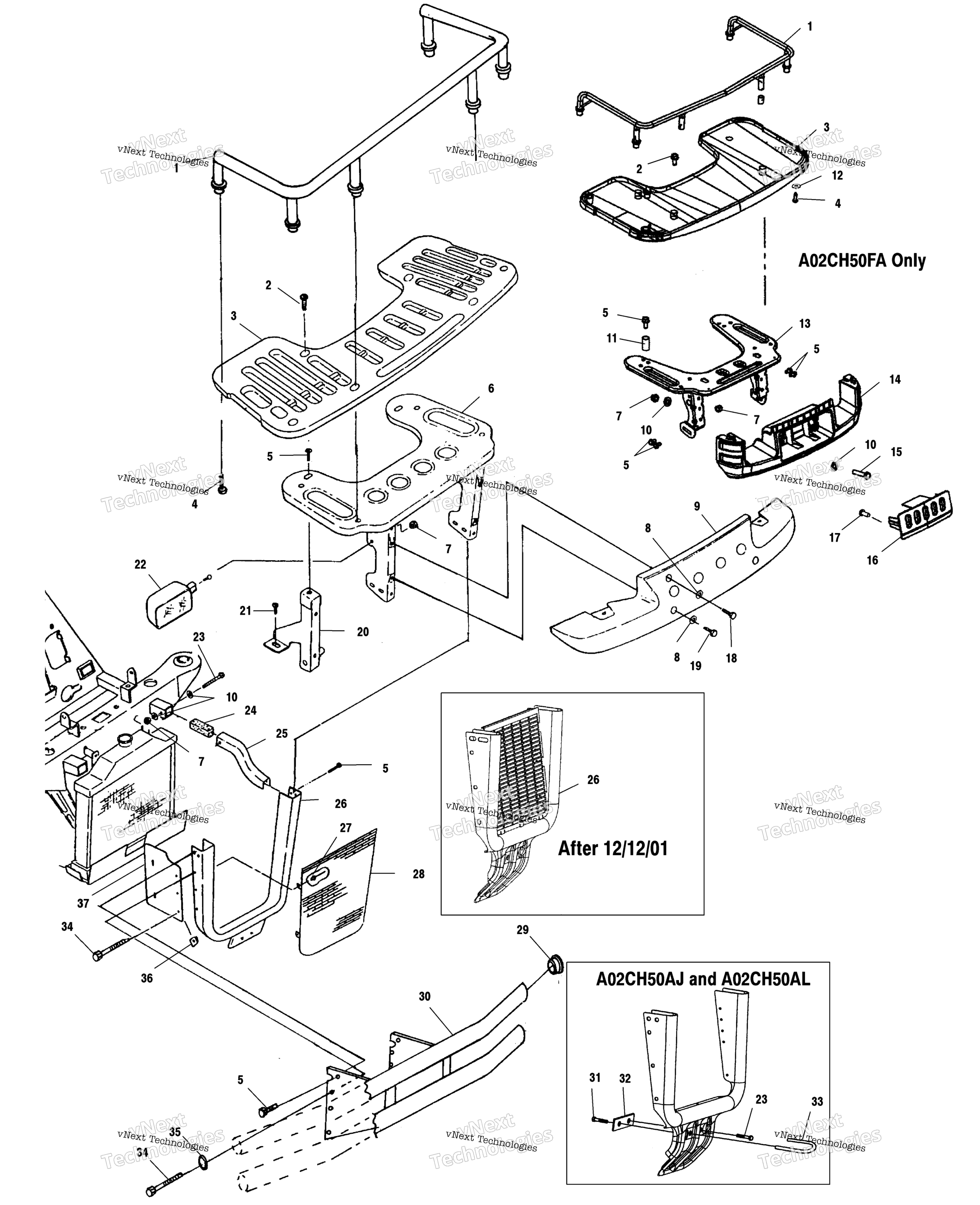 Передняя часть Rack And Bumper Mounting All Options