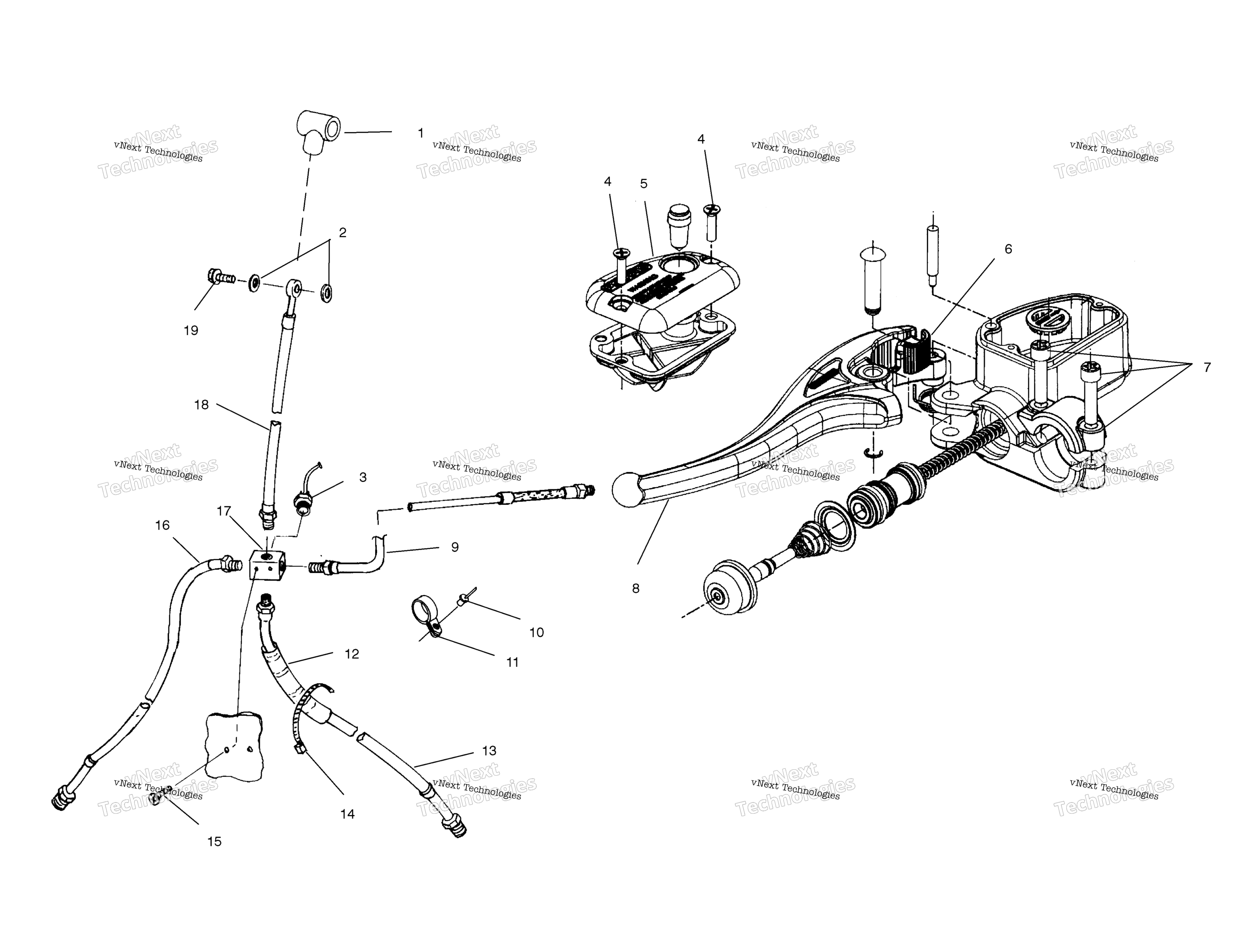 Органы управления Master Cylinder/Brake Line