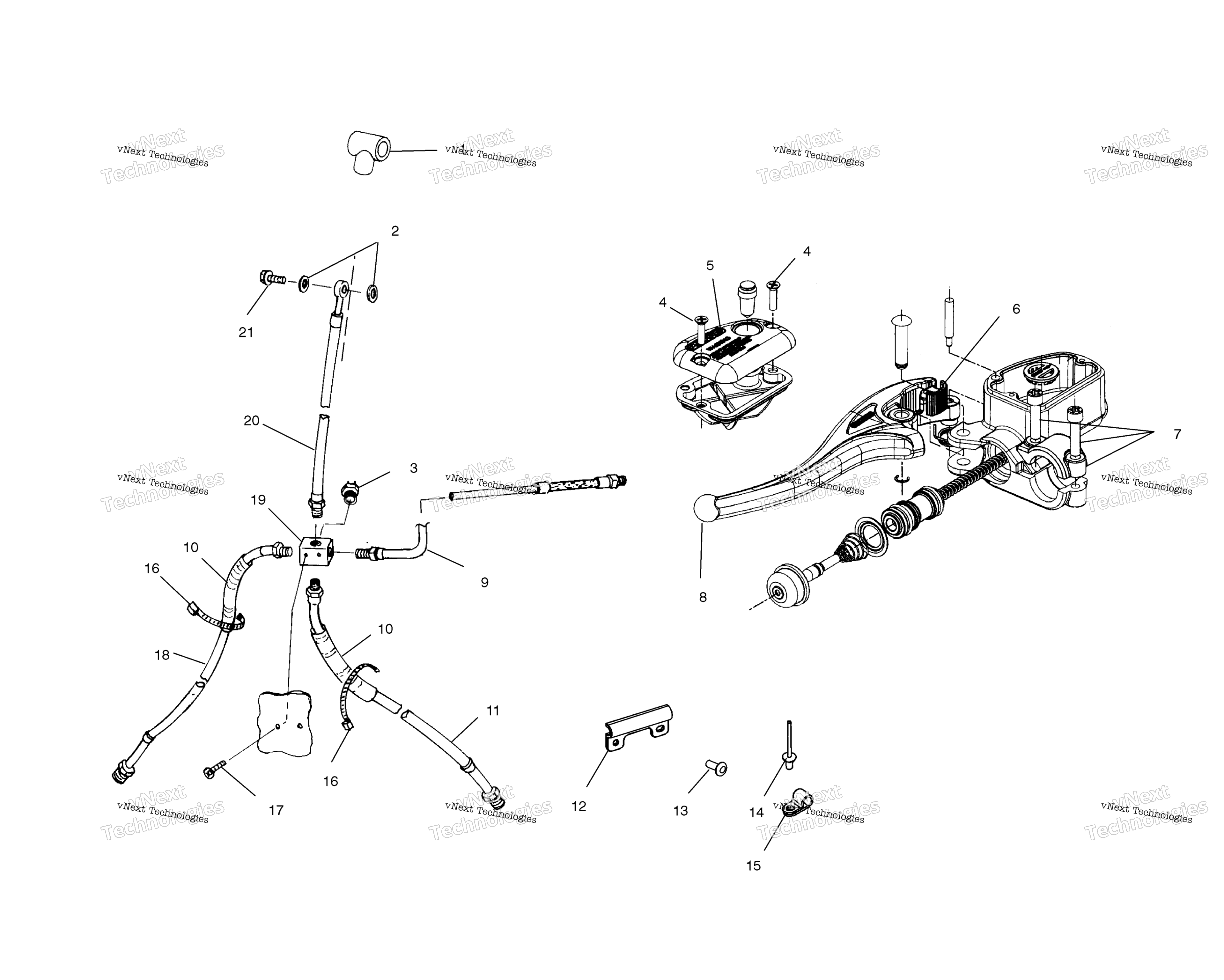 Органы управления Master Cylinder/Brake Line