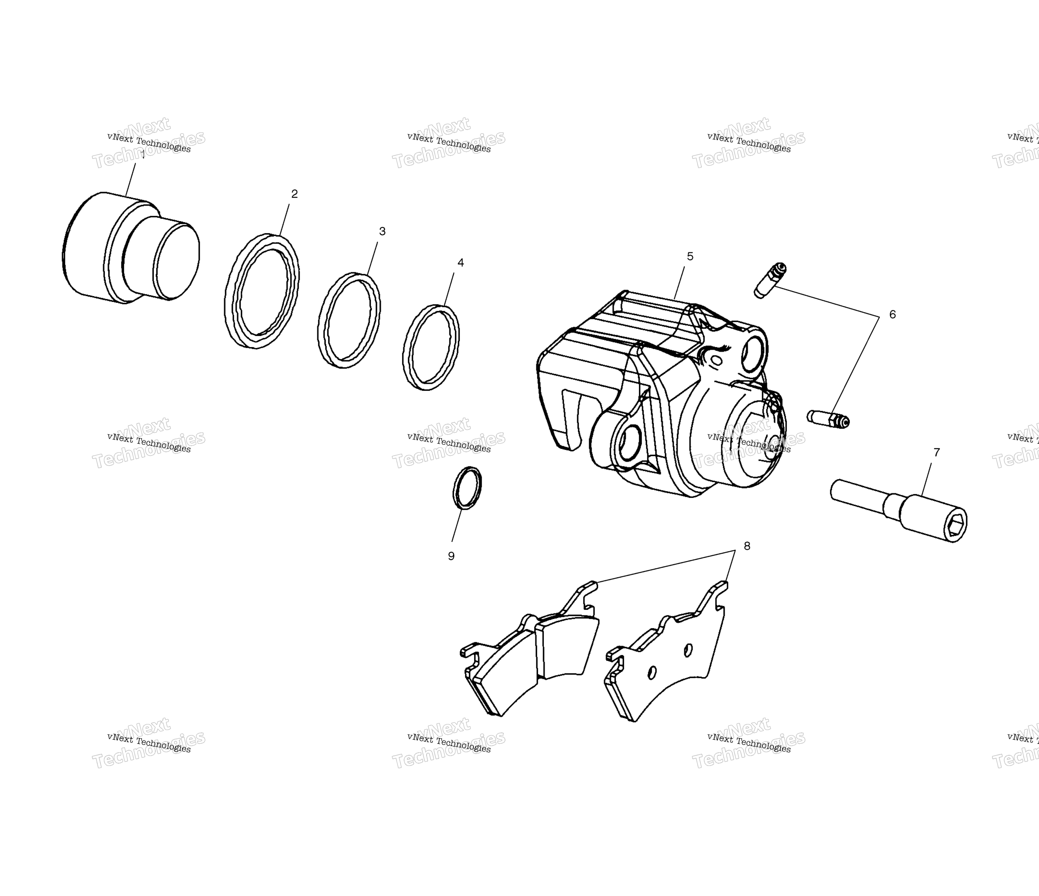 Задняя часть Brake Caliper A02cl50aa/Da