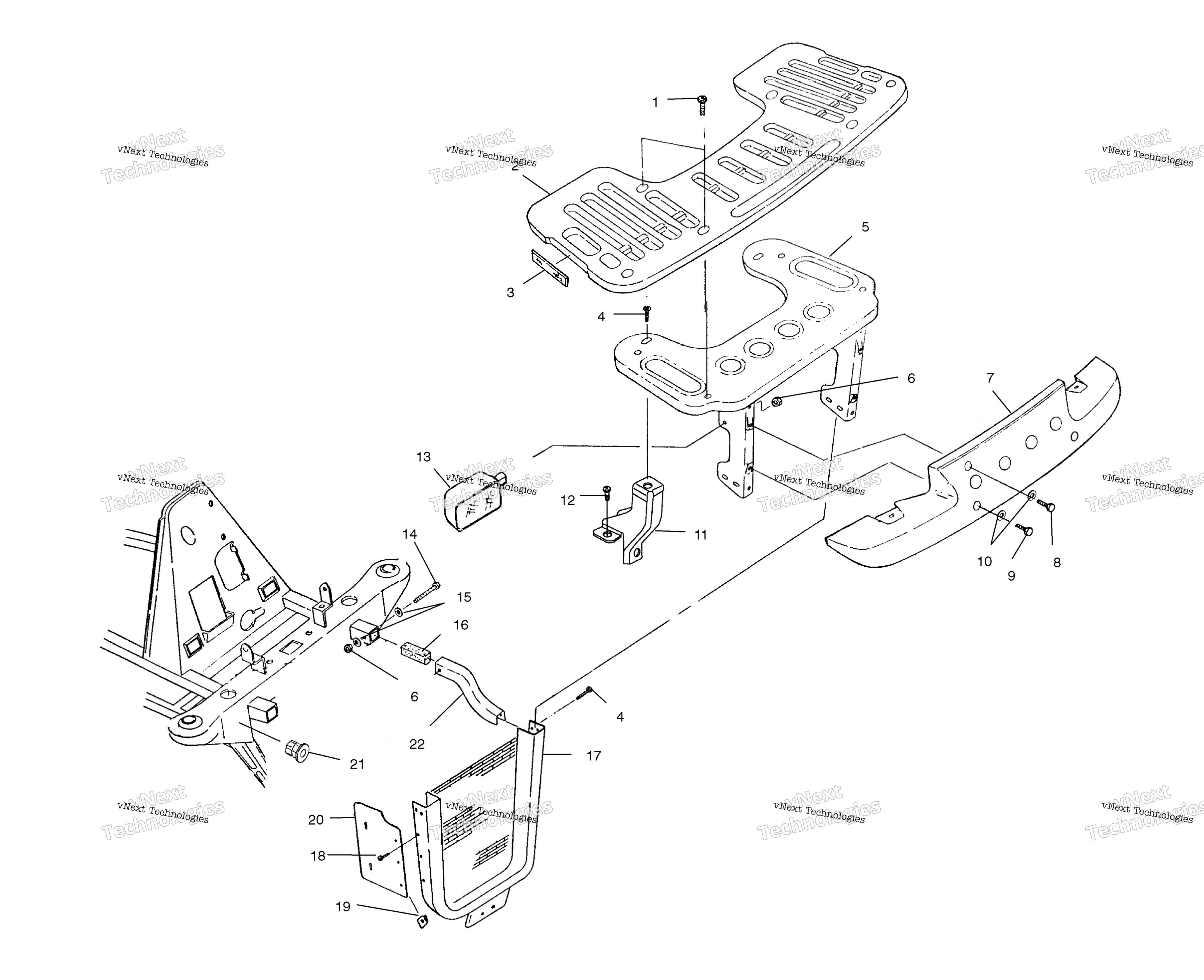 Передняя часть Rack & Bumper Mounting