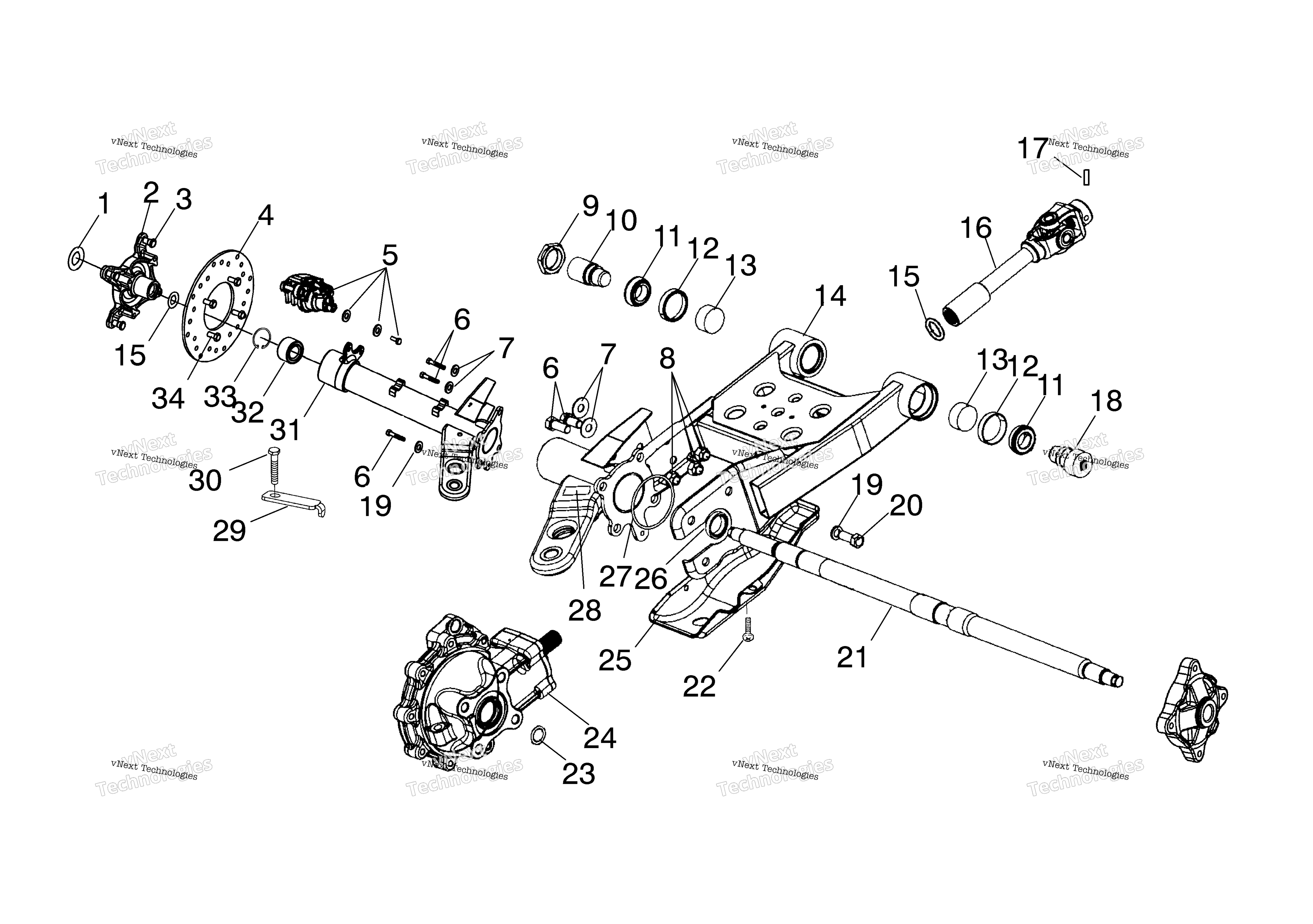 Swing Arm / задний / Gearcase крепление