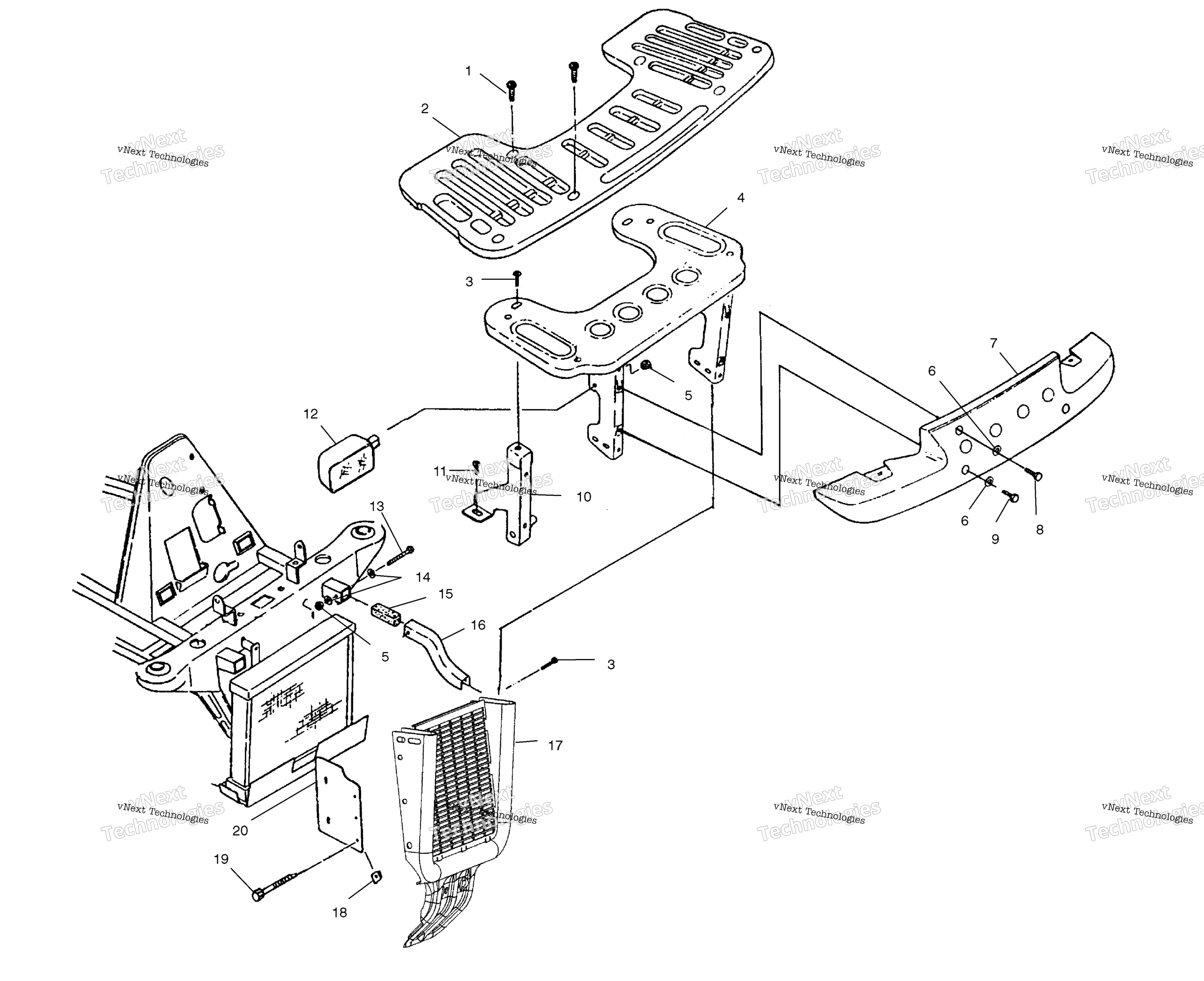 Передняя часть Rack And Bumper Mounting