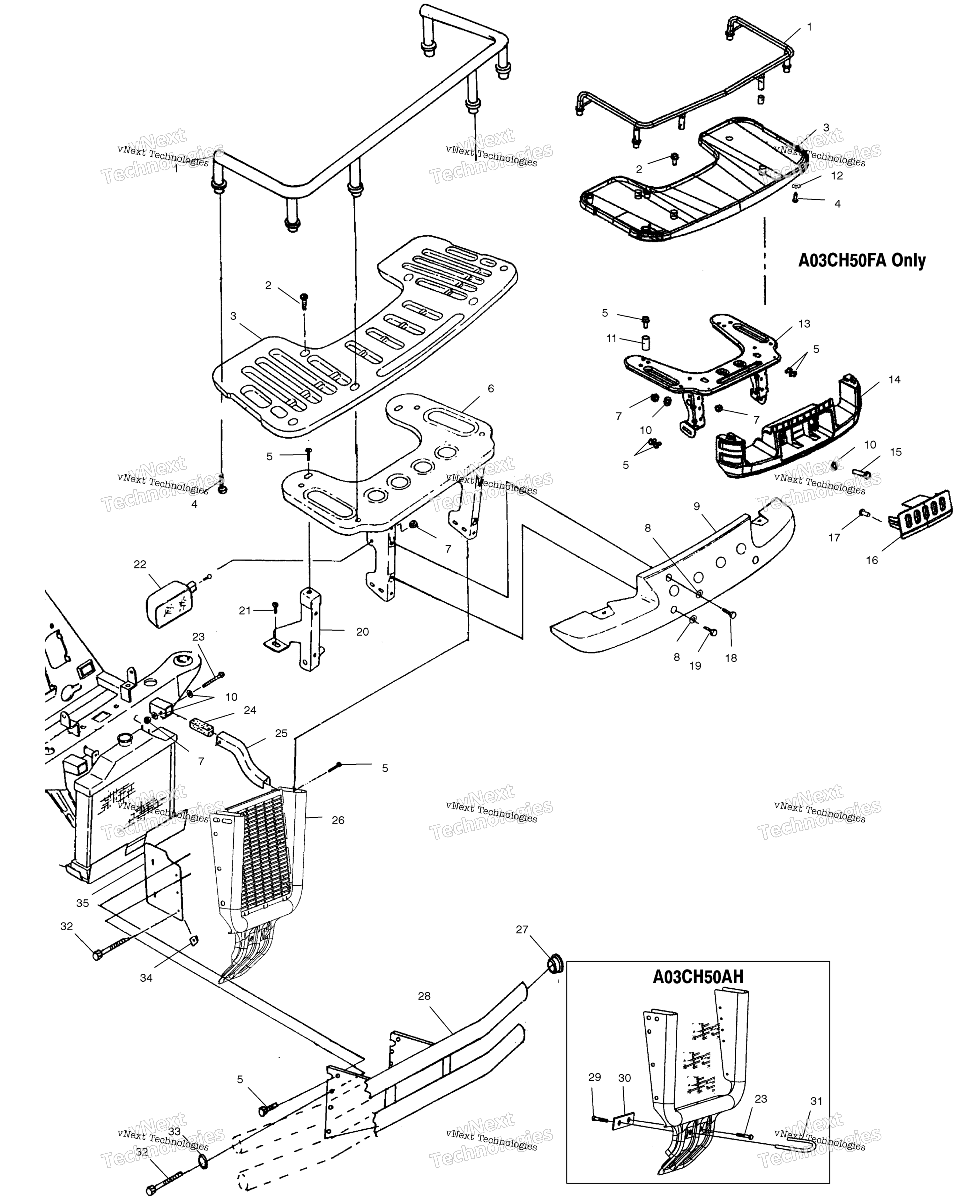 Передняя часть Rack And Bumper Mounting