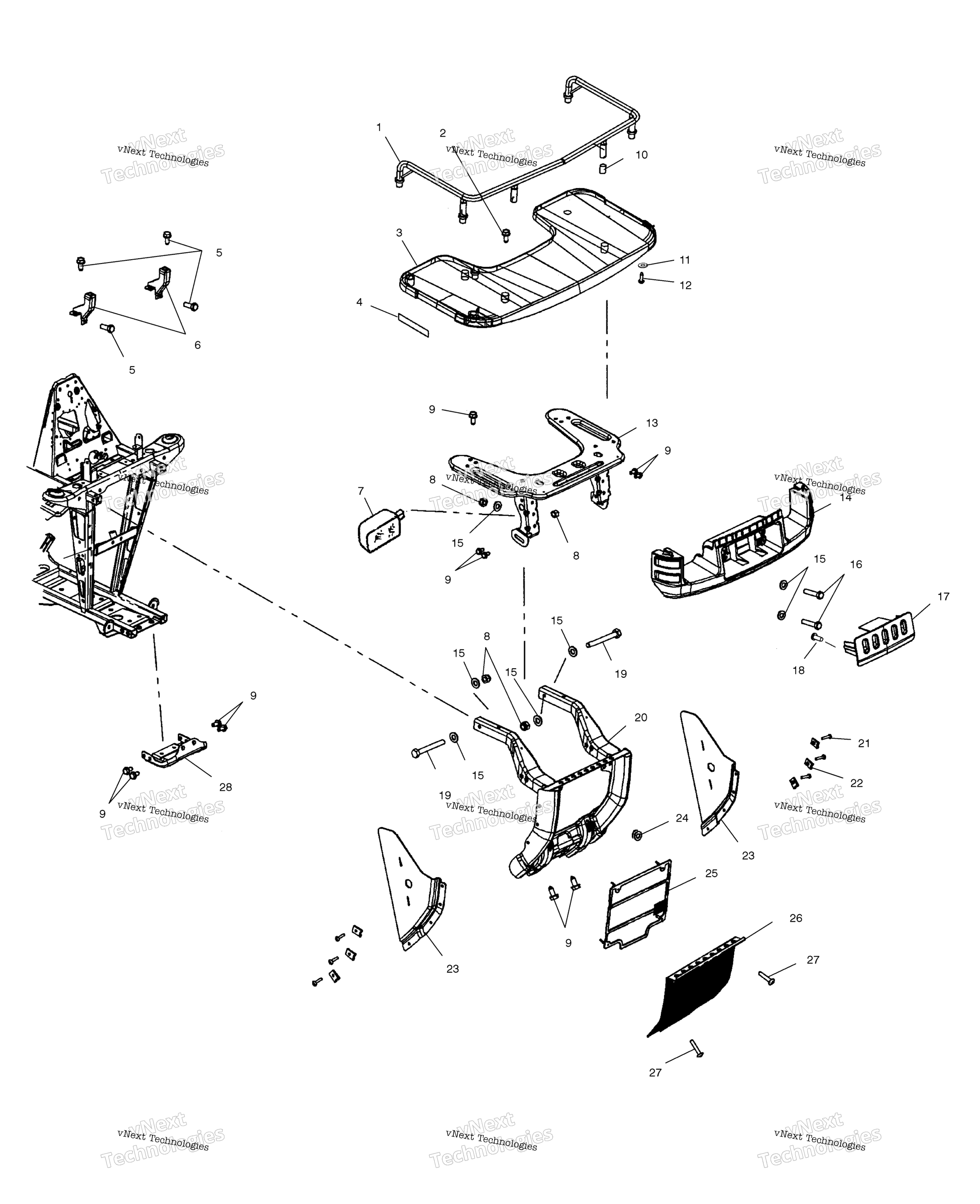 Передняя часть Rack And Bumper Mounting /Af/Ag