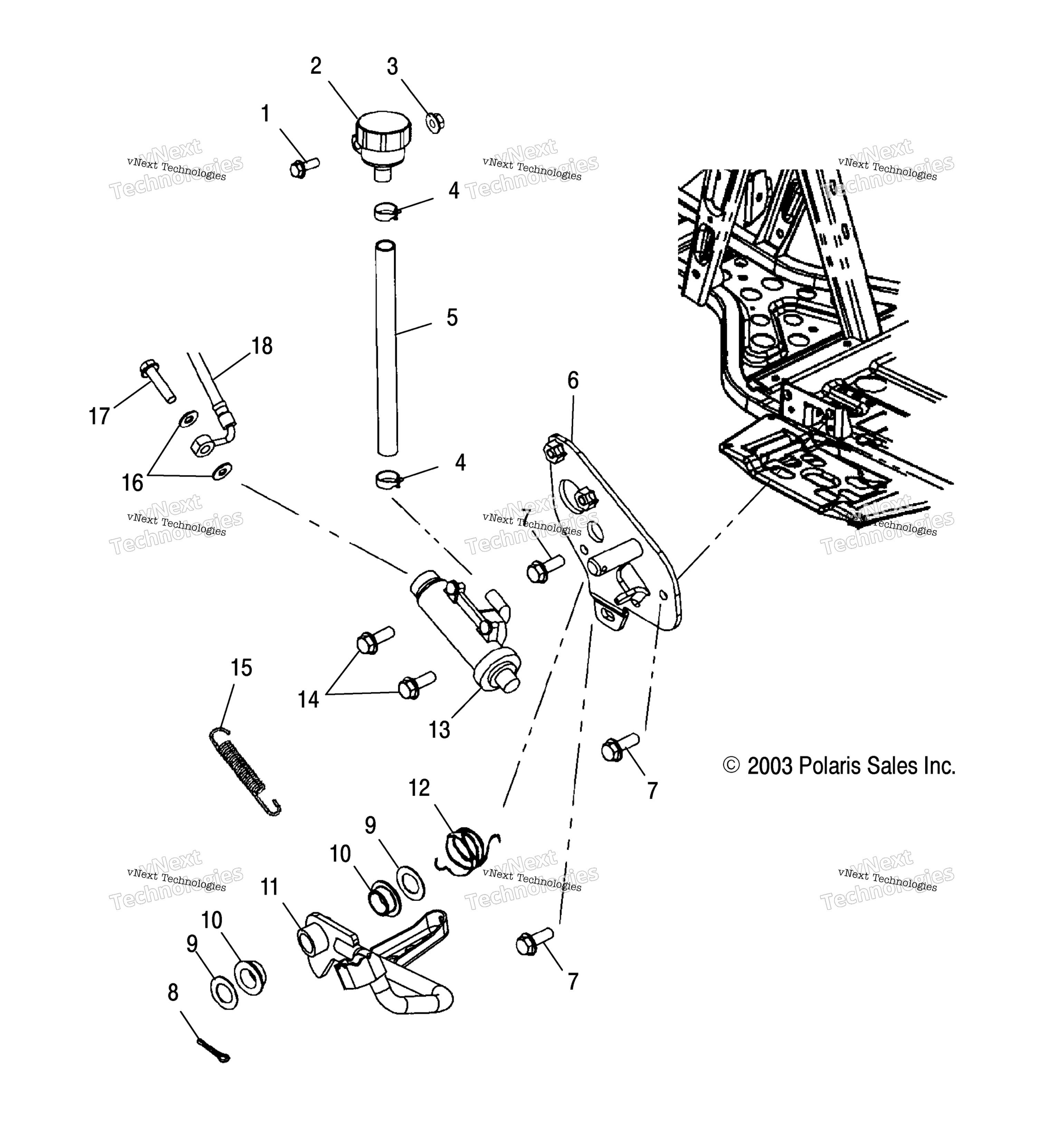 Задняя часть Master Cylinder/Foot Pedal /Af/Ag