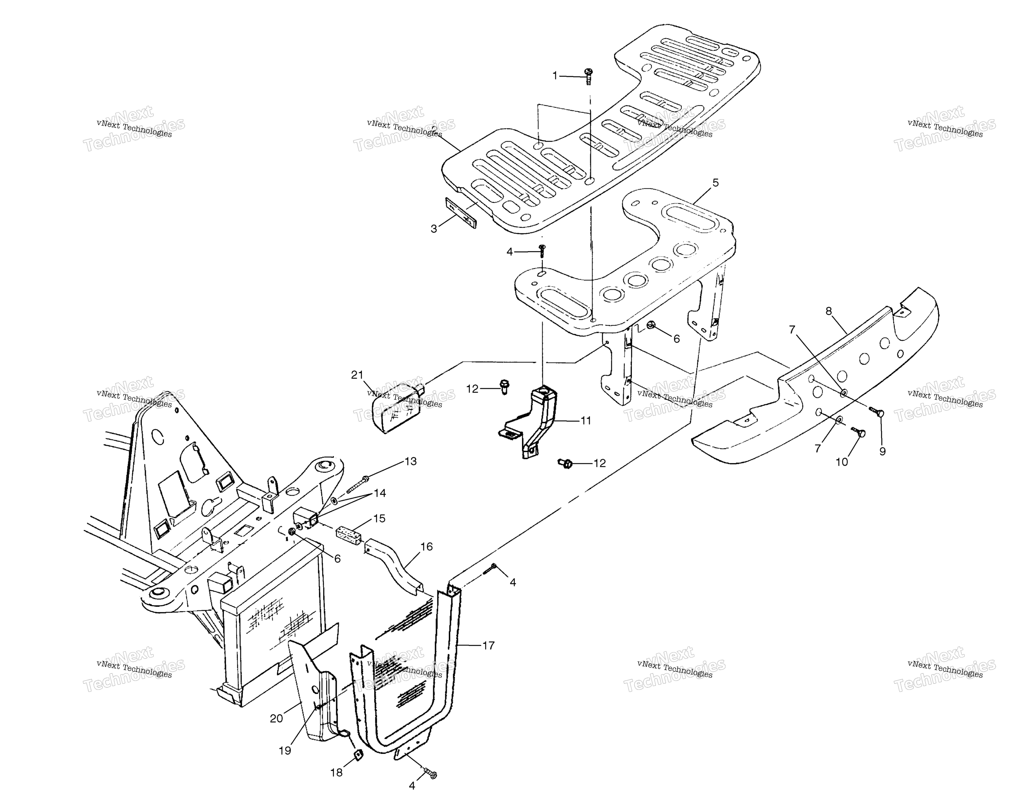 Передняя часть Rack & Bumper Mounting