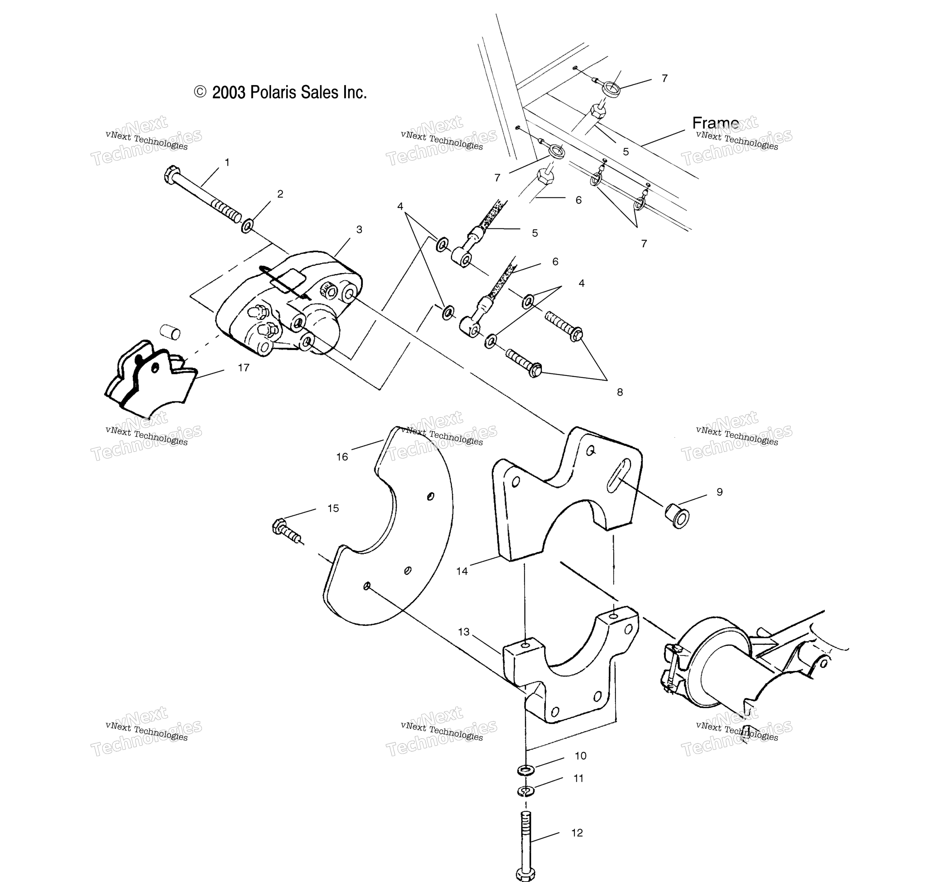 Задняя часть Caliper Mounting