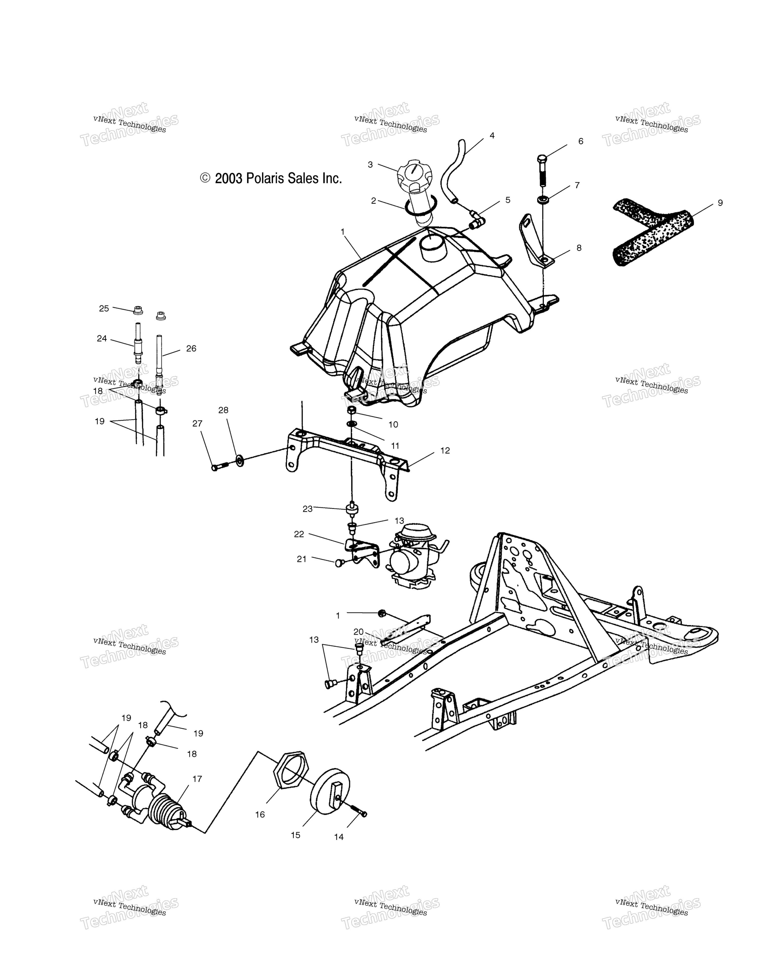 Топливный бак & Carburetor Mounting /Fc