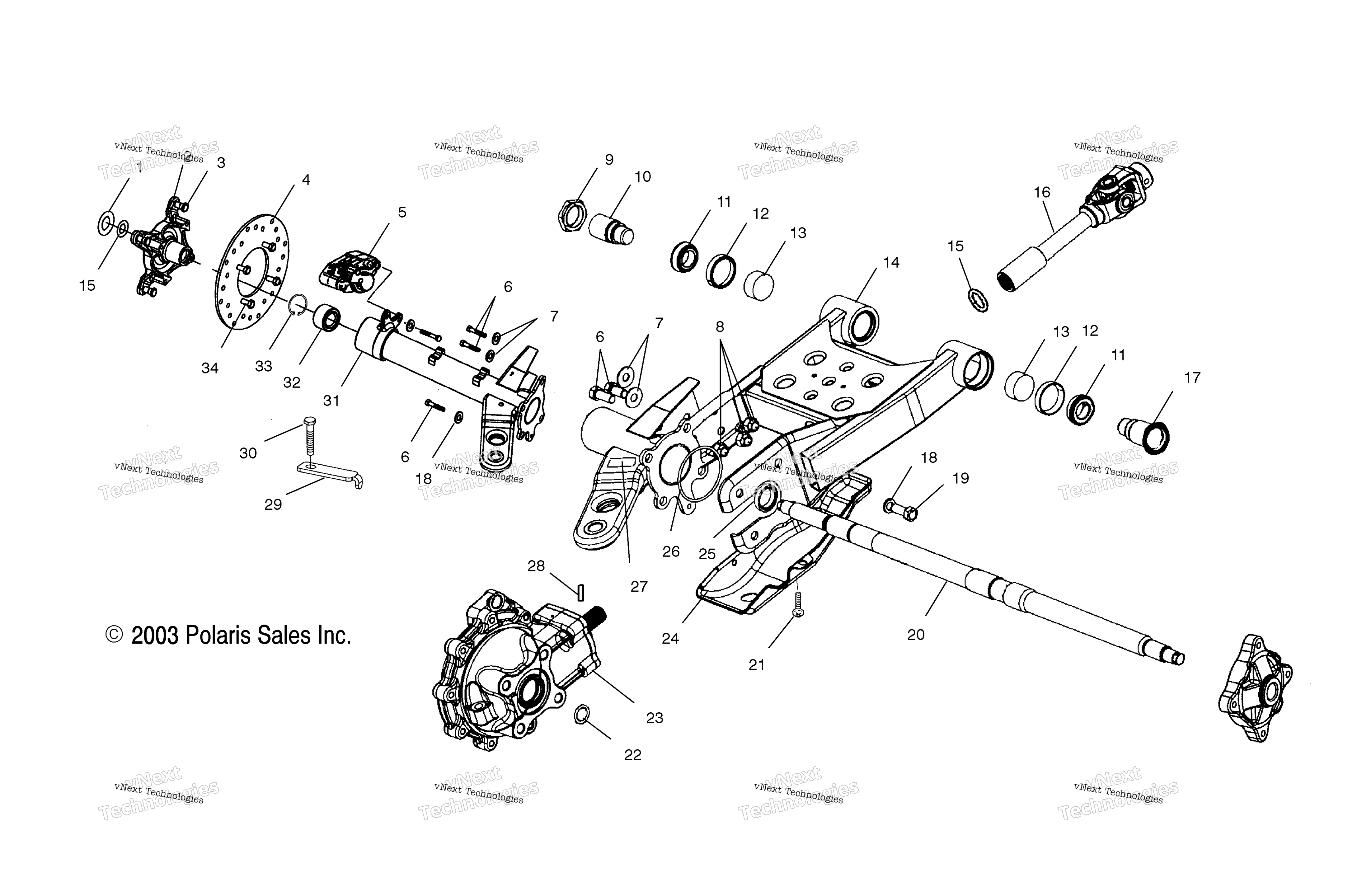 Swing Arm / задний / Gearcase крепление / Fc