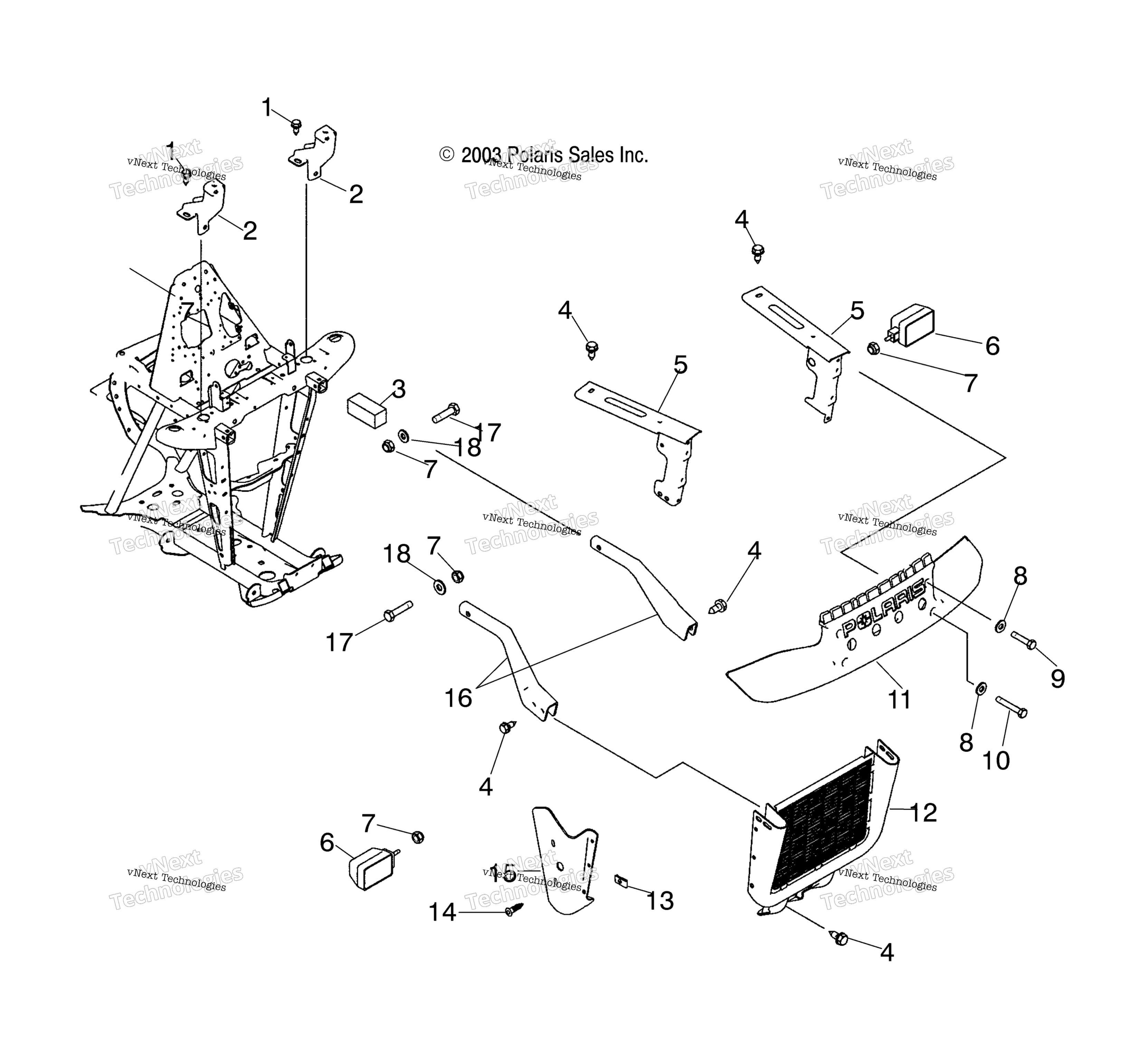 Передняя часть Rack & Bumper Mounting /Ab/Ac/Fb