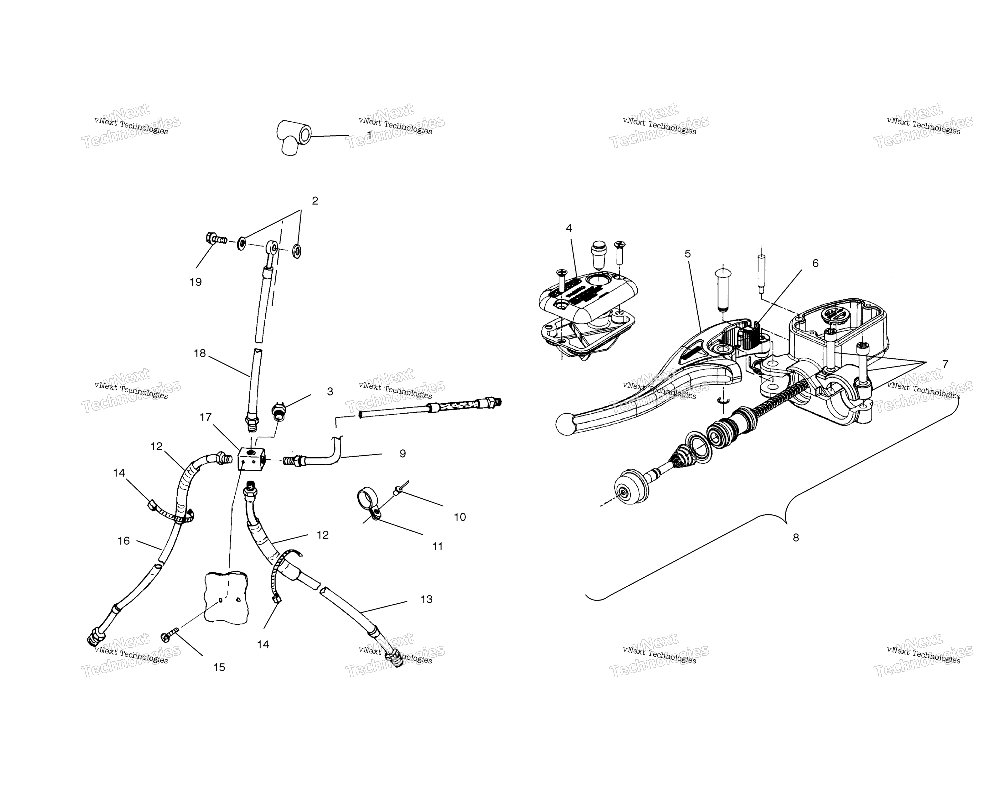 Органы управления Master Cylinder/Brake Line