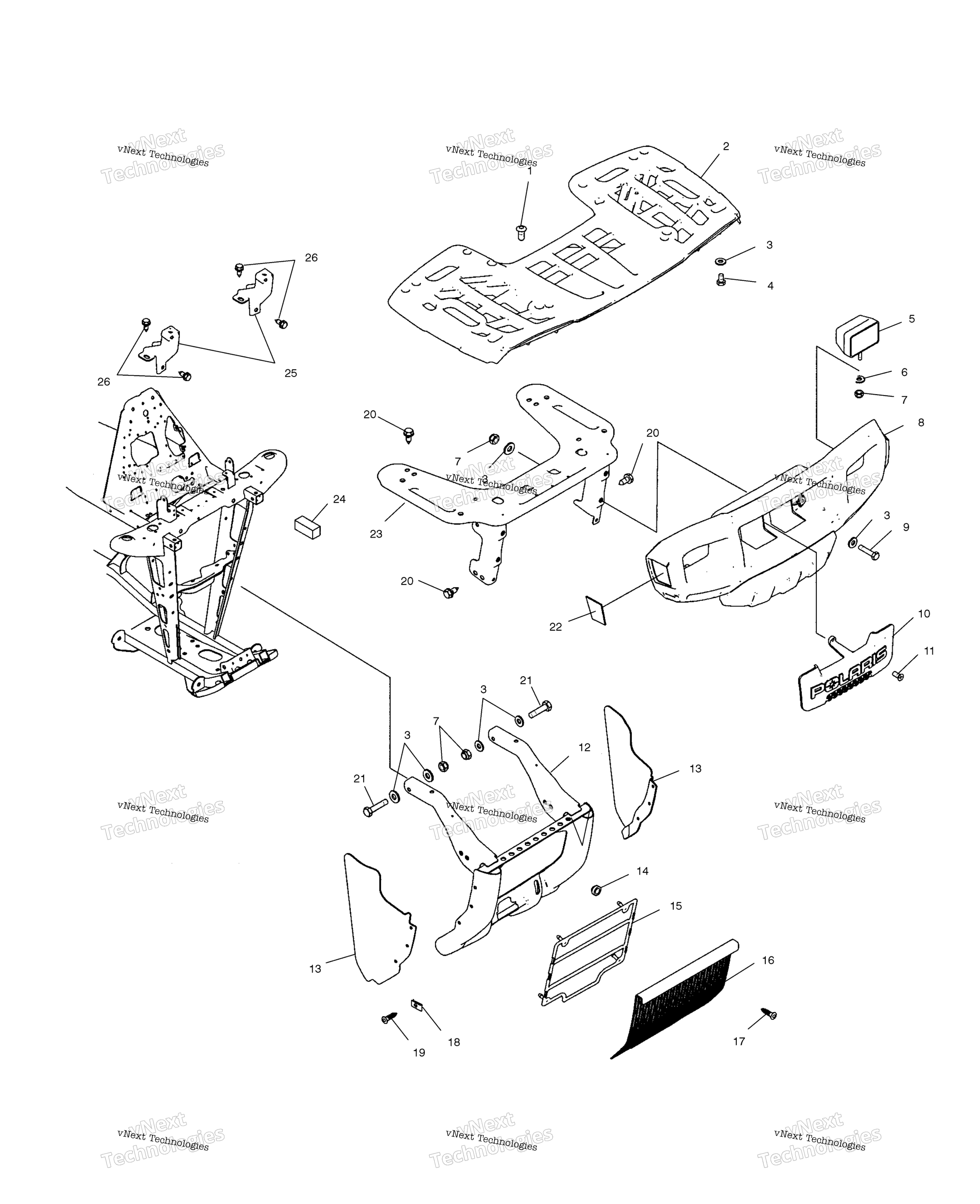 Передняя часть Rack And Bumper Mounting