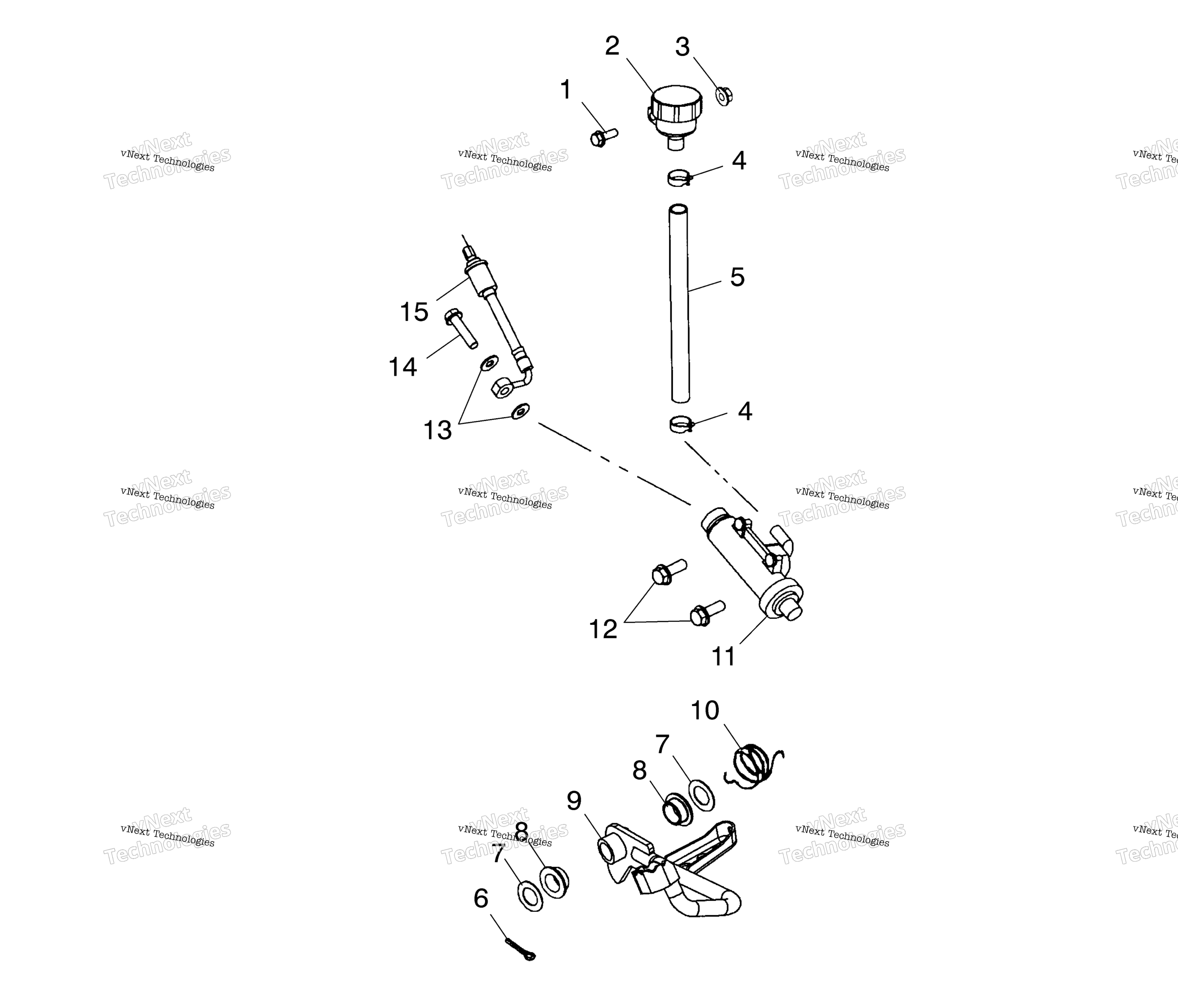 Задняя часть Master Cylinder/Foot Pedal