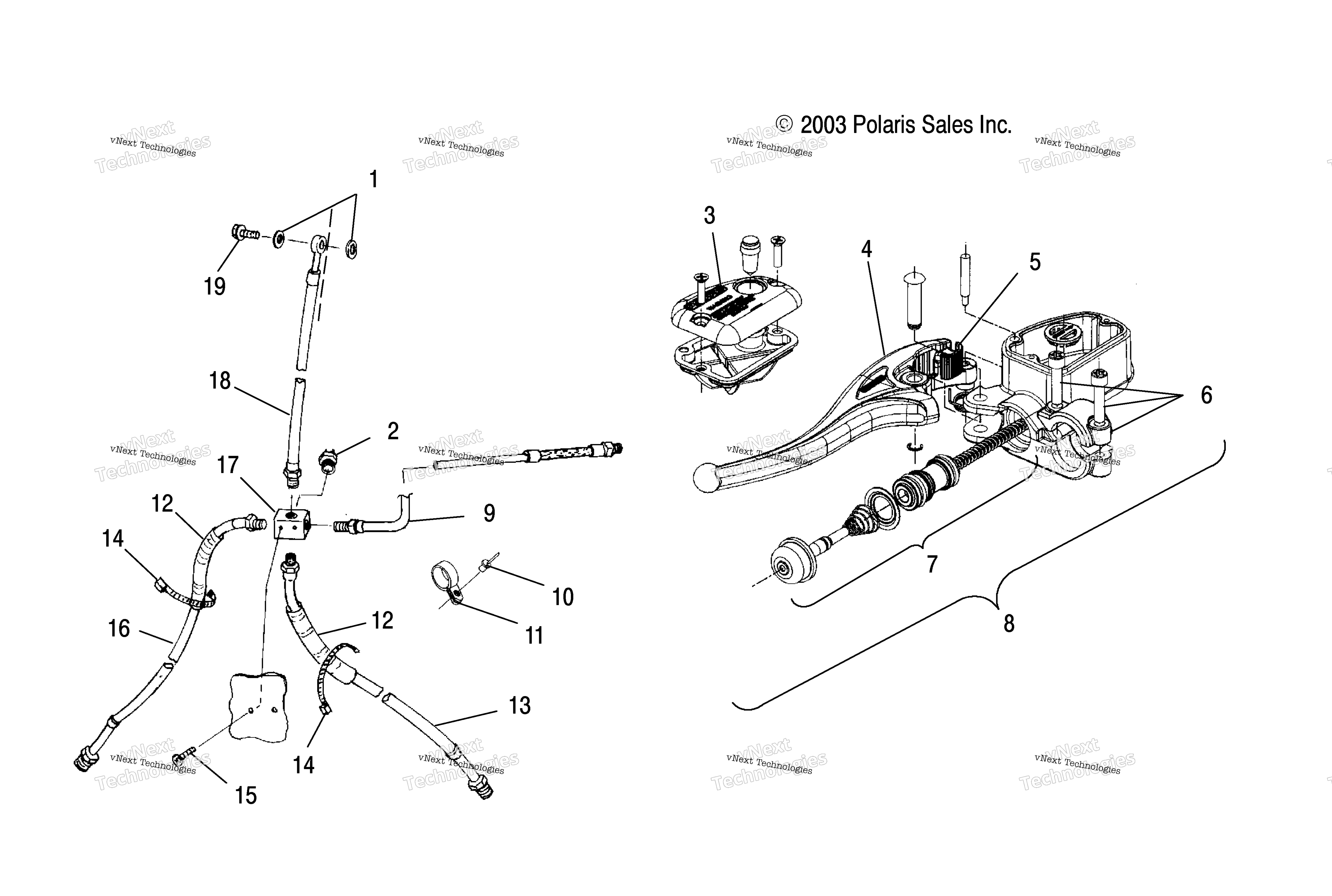 Органы управления Master Cylinder/Brake Line
