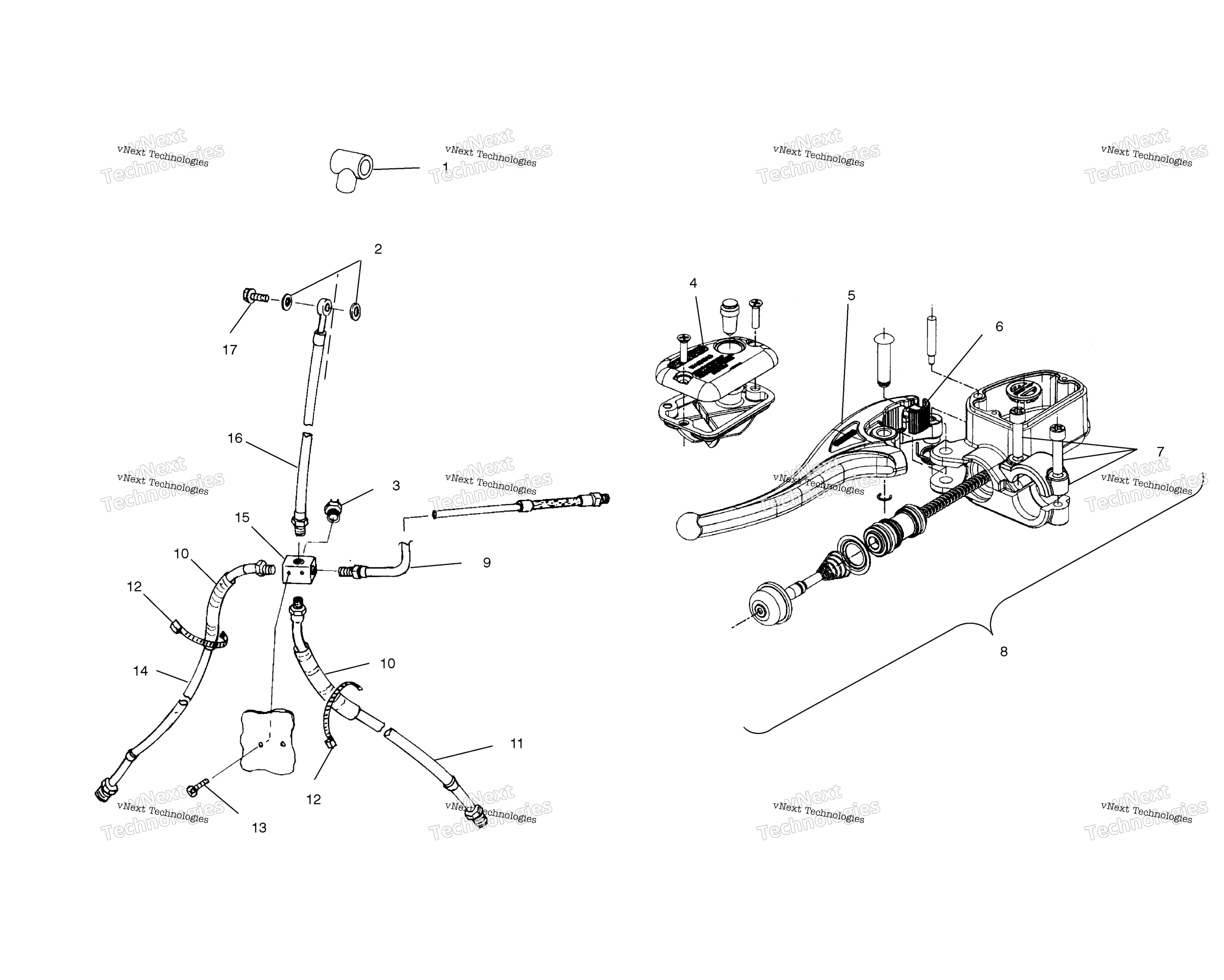 Органы управления Master Cylinder/Brake Line