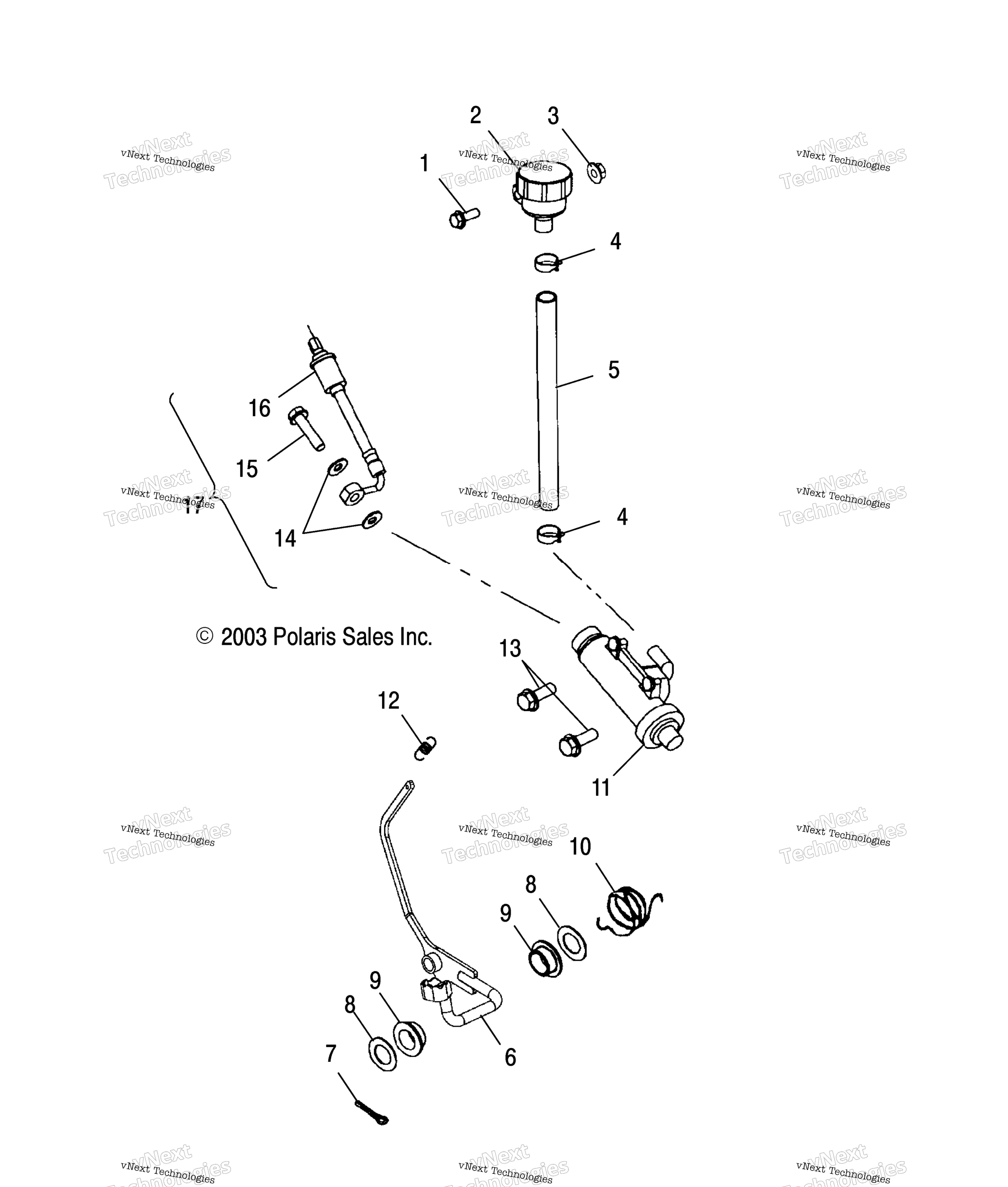 Задняя часть Master Cylinder/Foot Pedal
