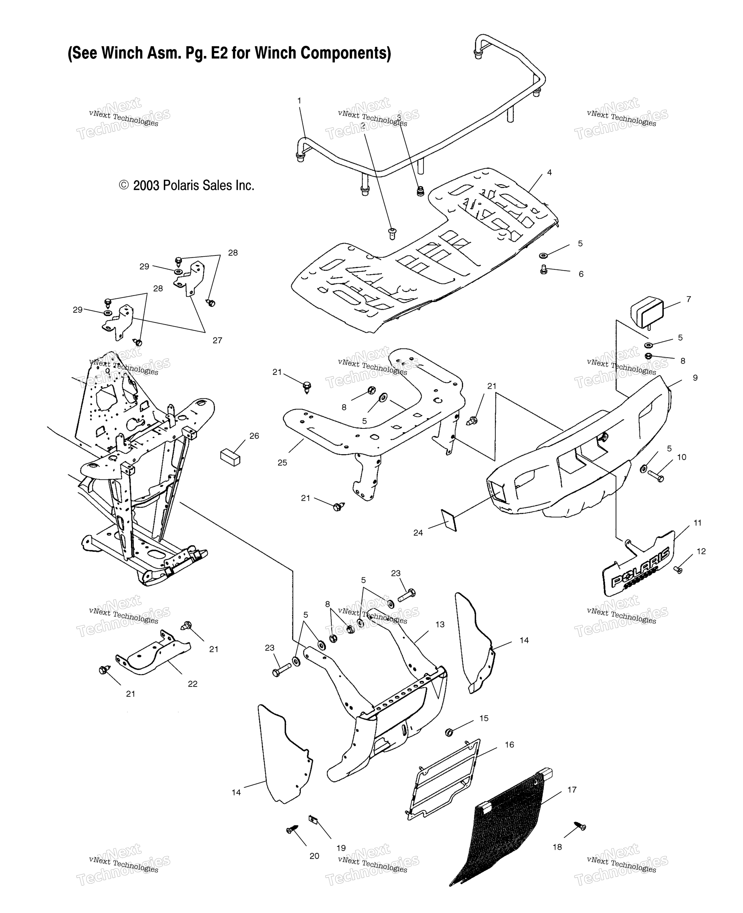 Передняя часть Rack & Bumper Mounting