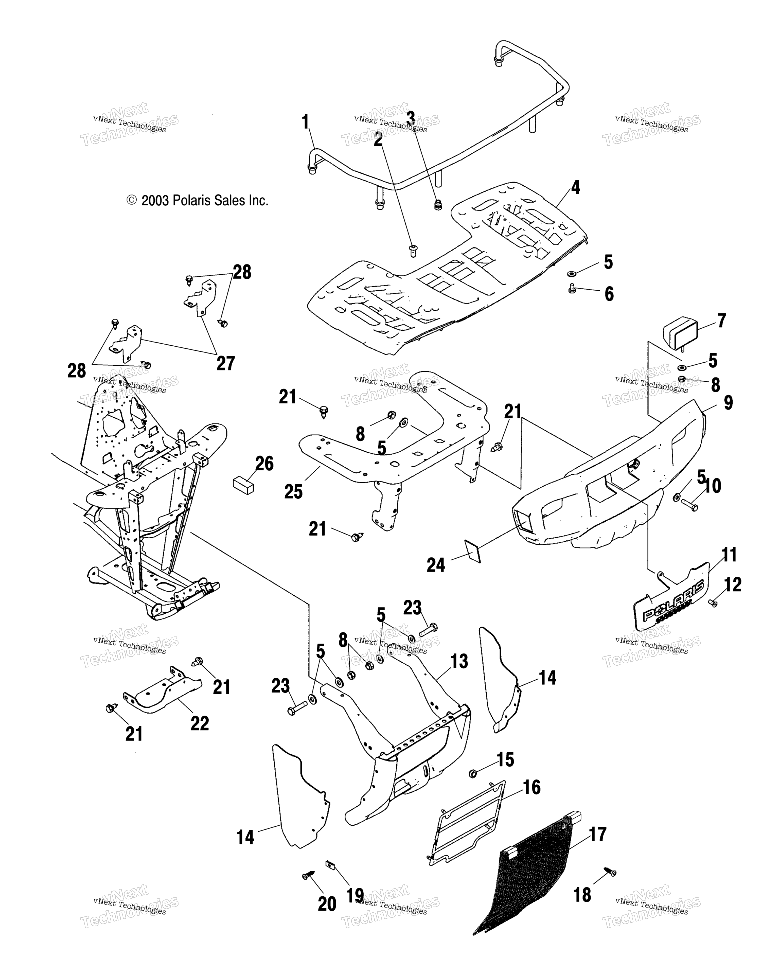 Передняя часть Rack And Bumper Mounting