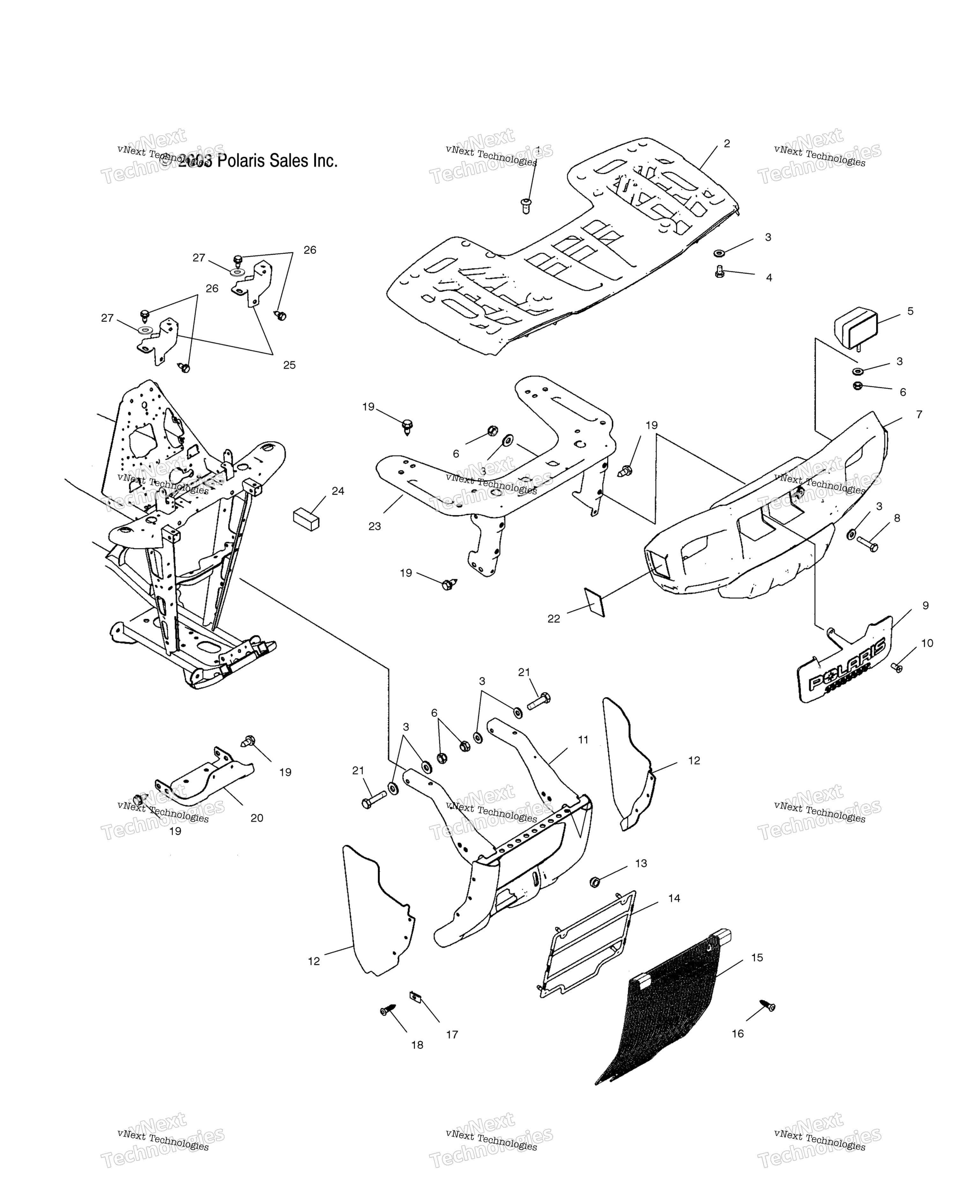 Передняя часть Rack & Bumper Mounting