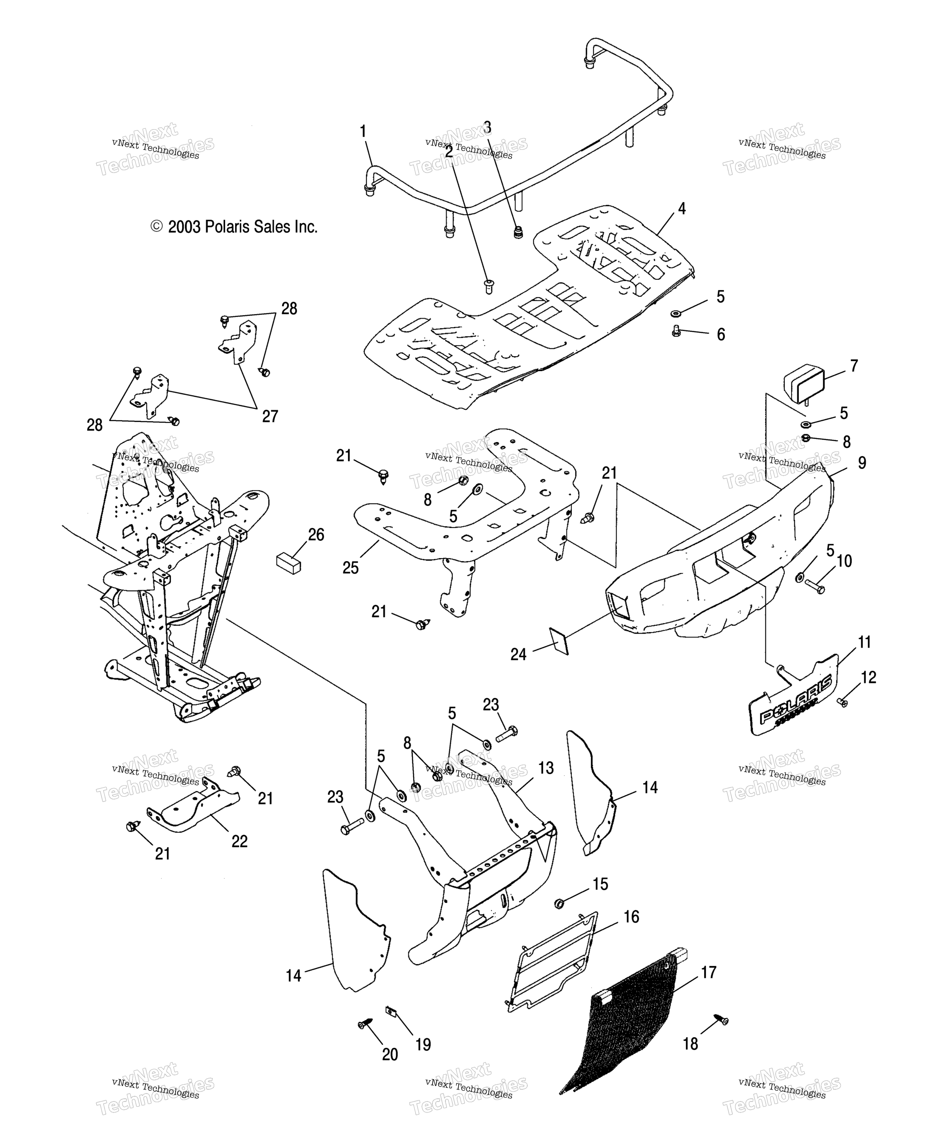 Передняя часть Rack & Bumper Mounting