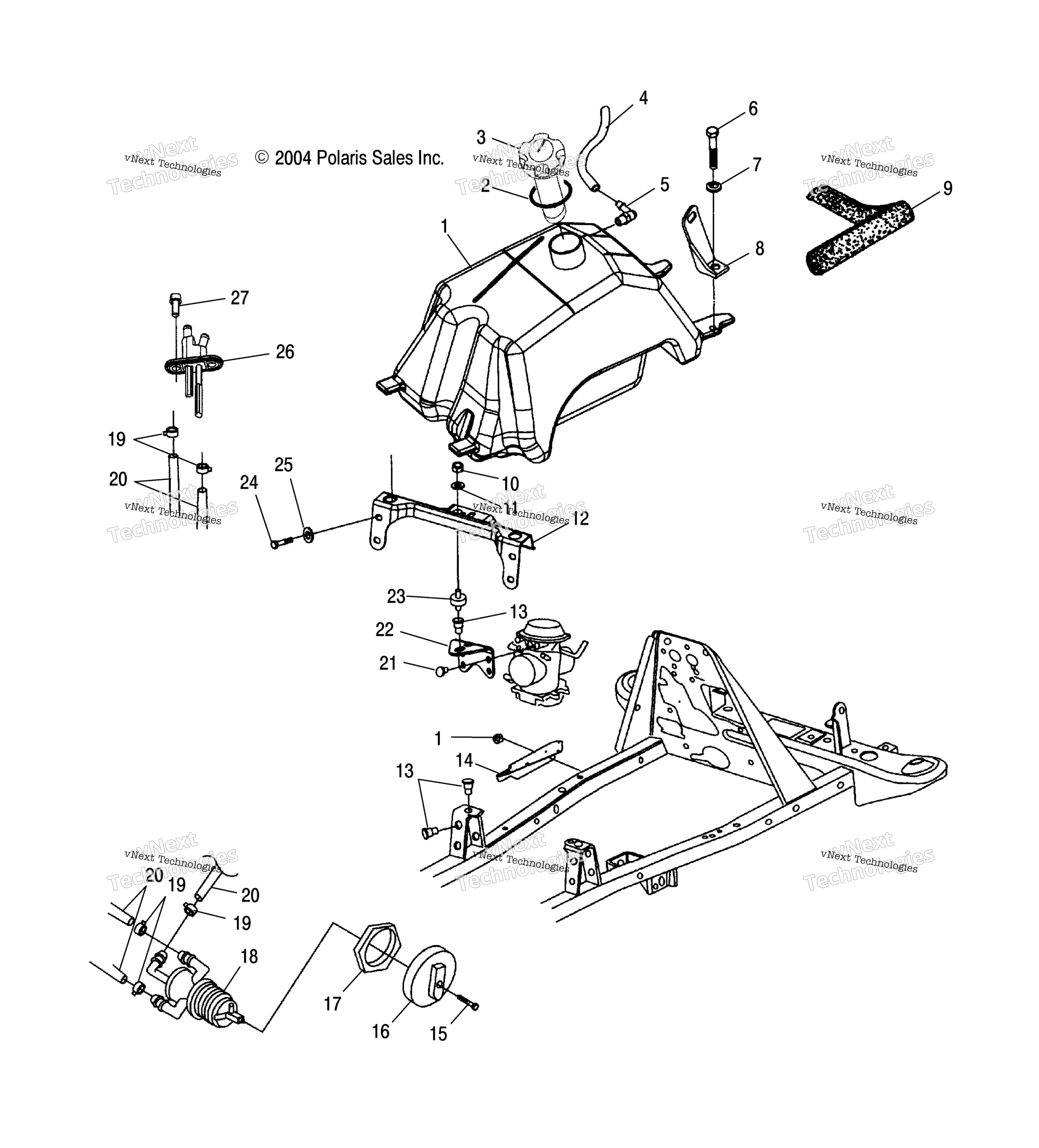 Топливный бак & Carburetor Mounting
