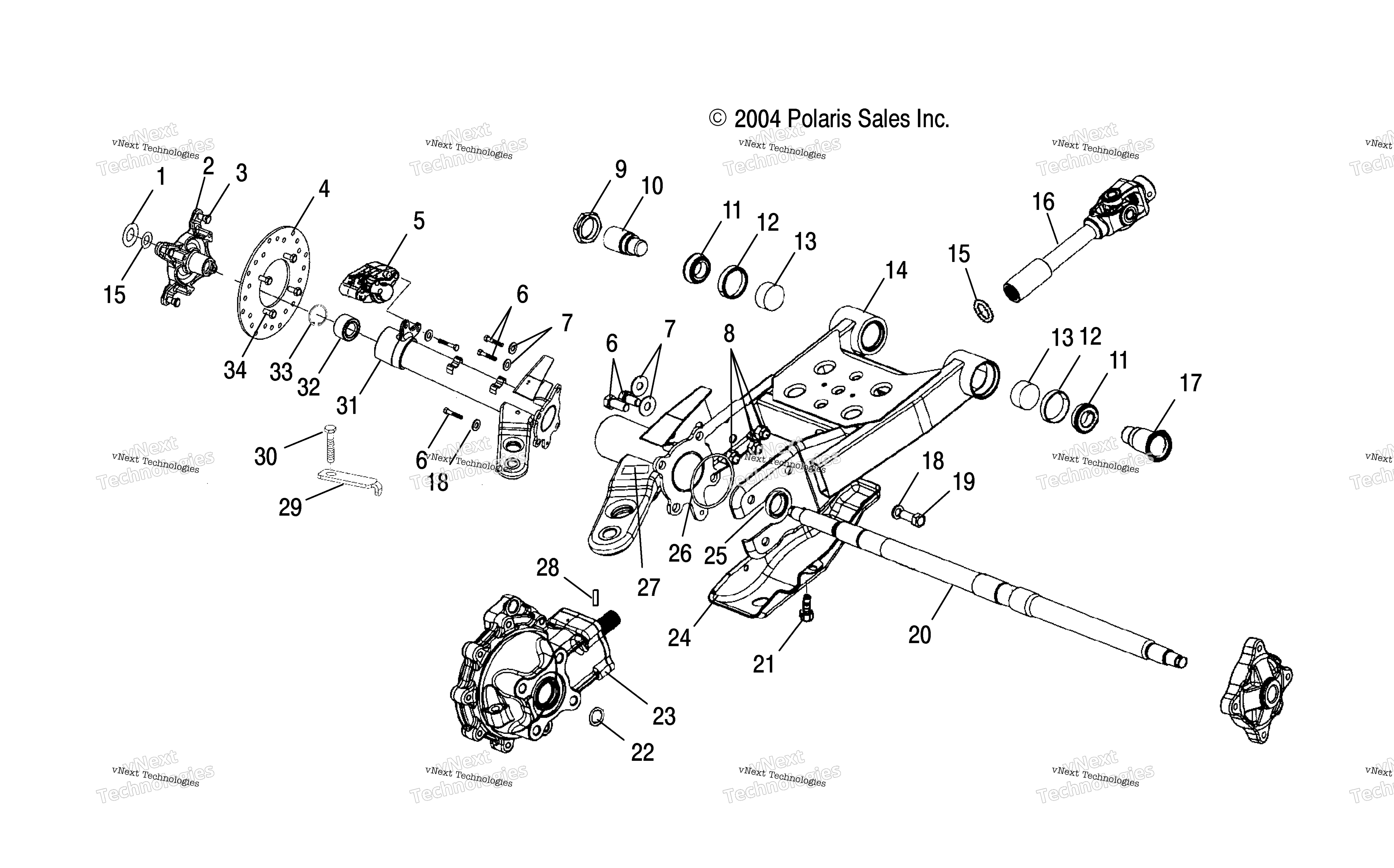 Swing Arm / задний / Gearcase крепление