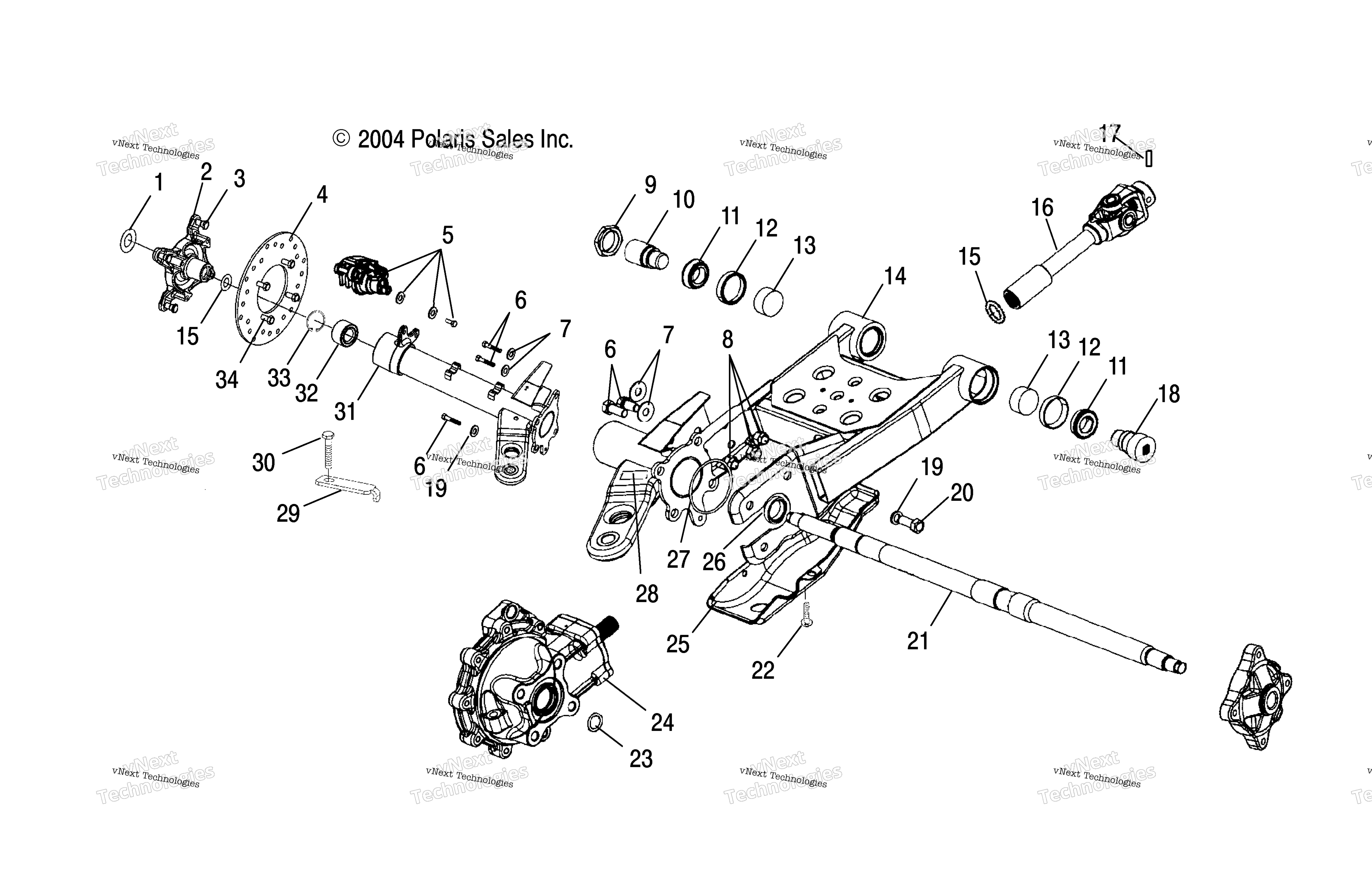 Swing Arm / задний / Gearcase крепление / Ab / Ac