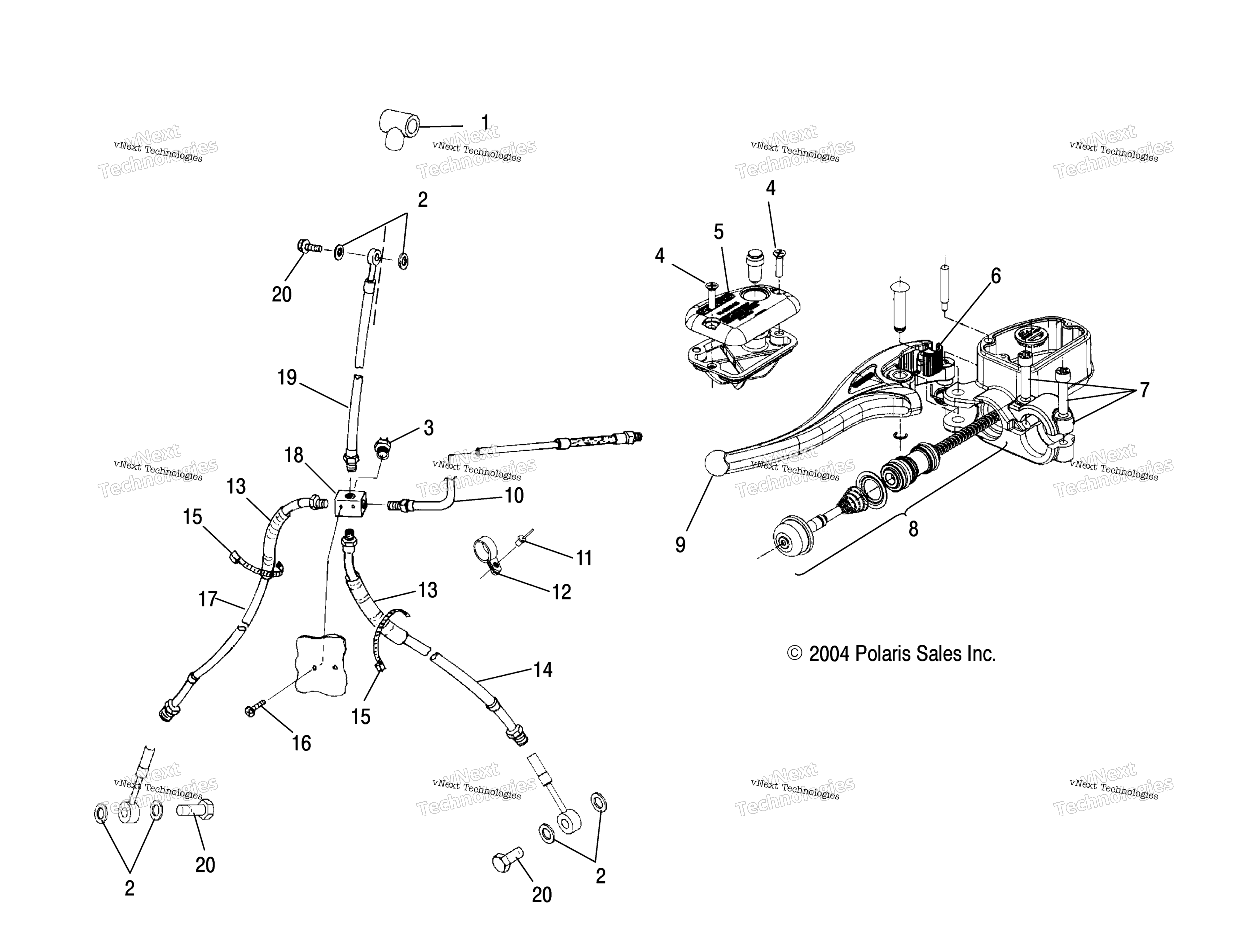 Органы управления Master Cylinder/Brake Line
