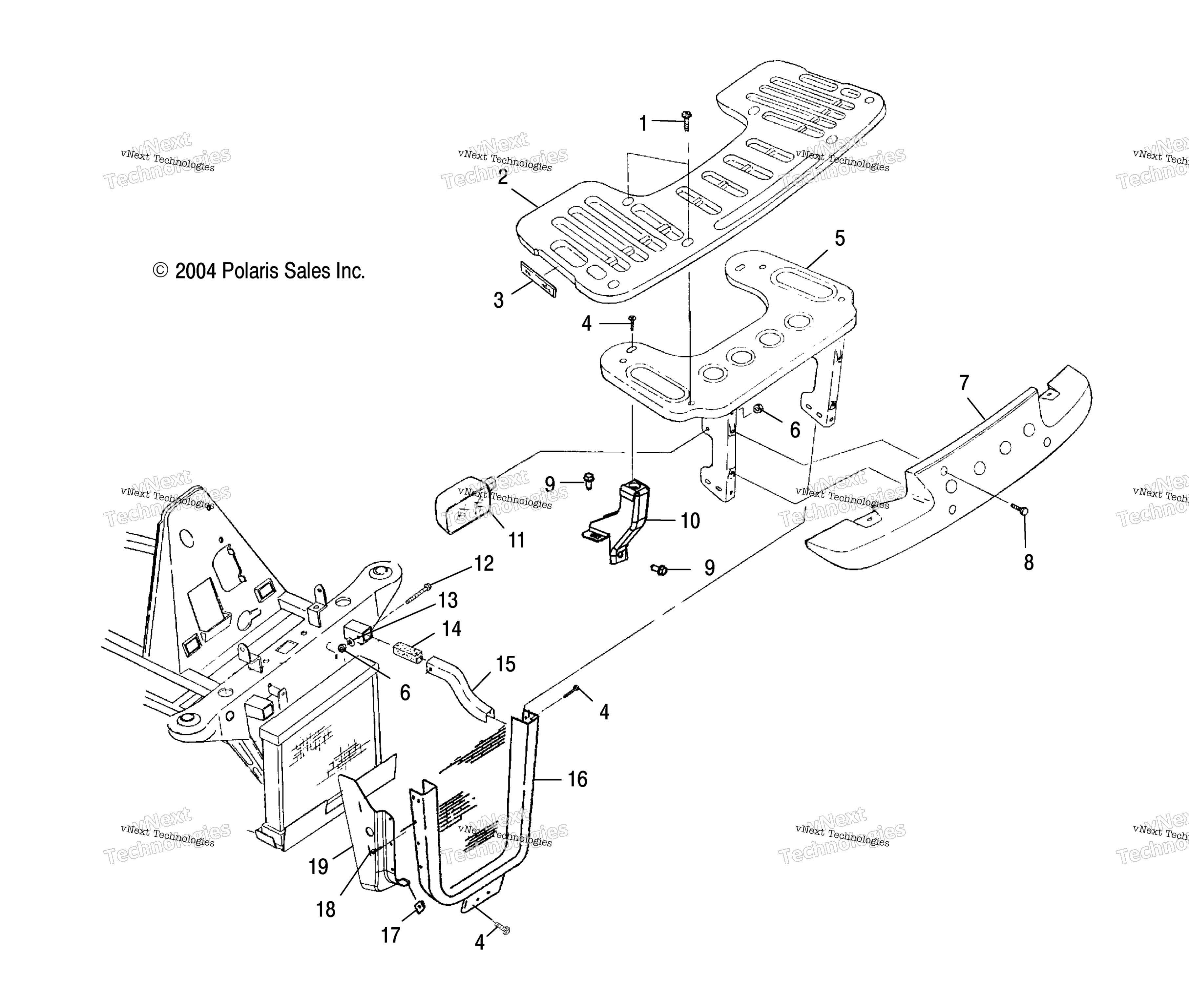 Передняя часть Rack & Bumper Mounting