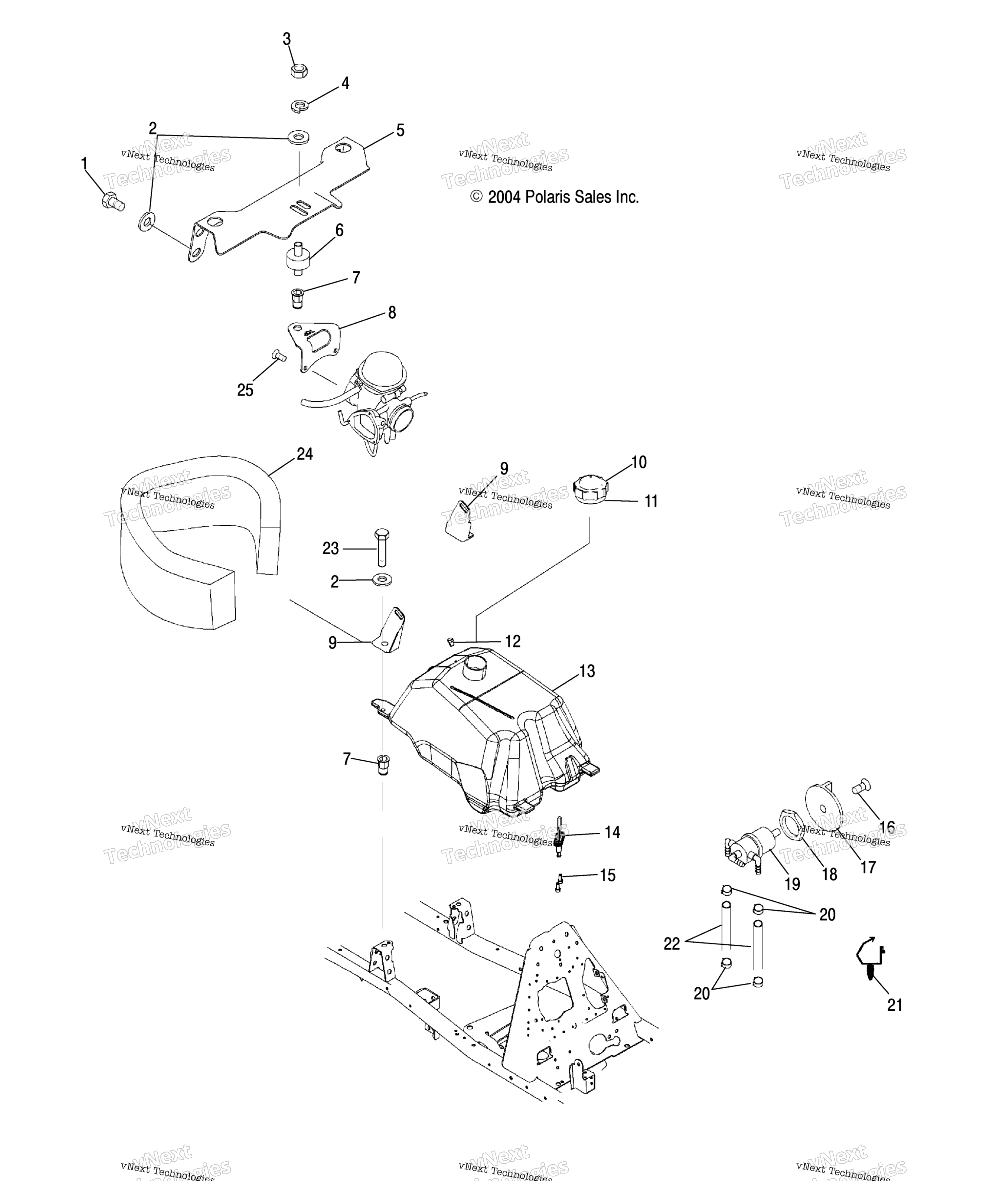 Топливный бак & Carburetor Mounting