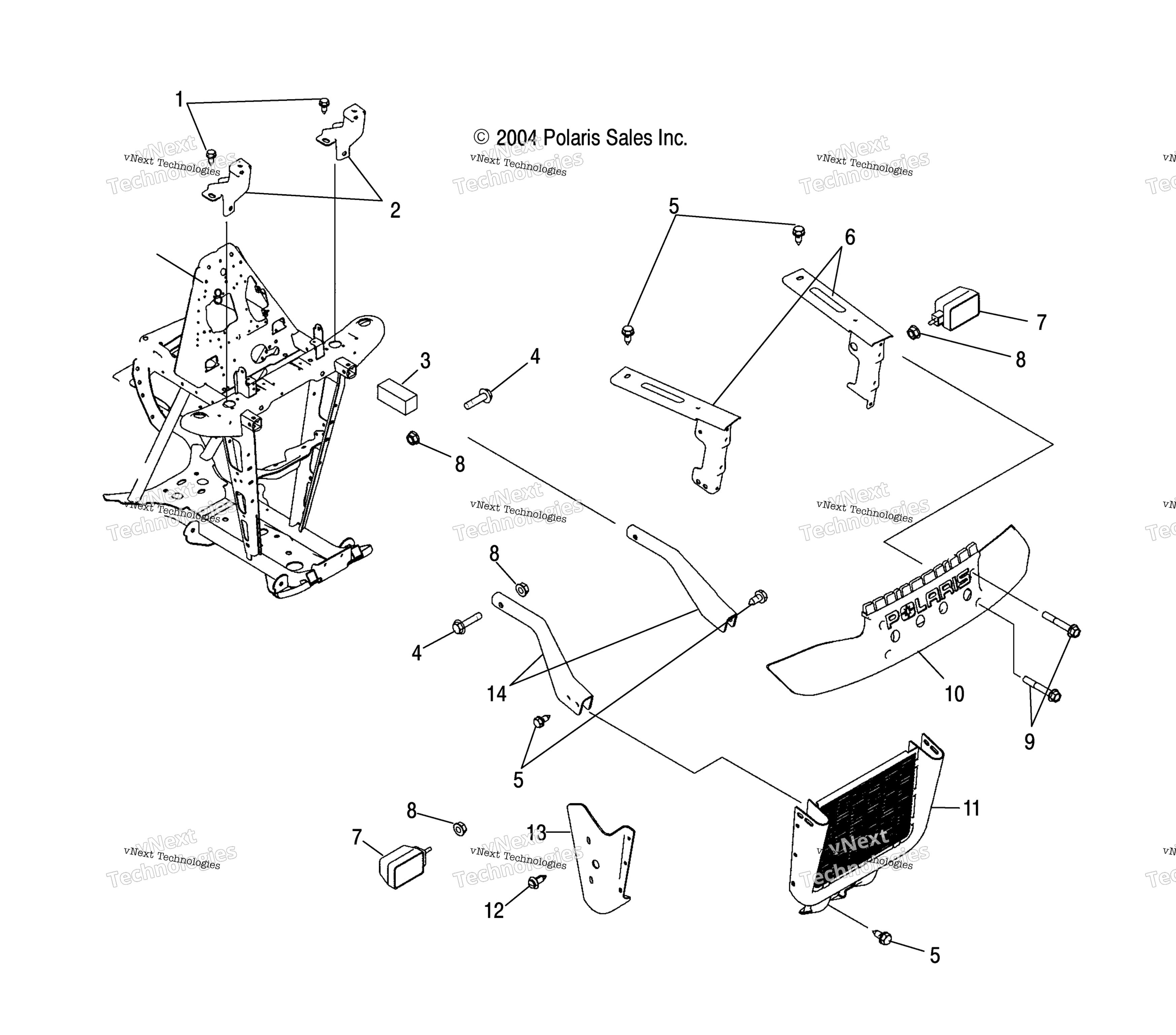 Передняя часть Rack & Bumper Mounting /Ab/Ac