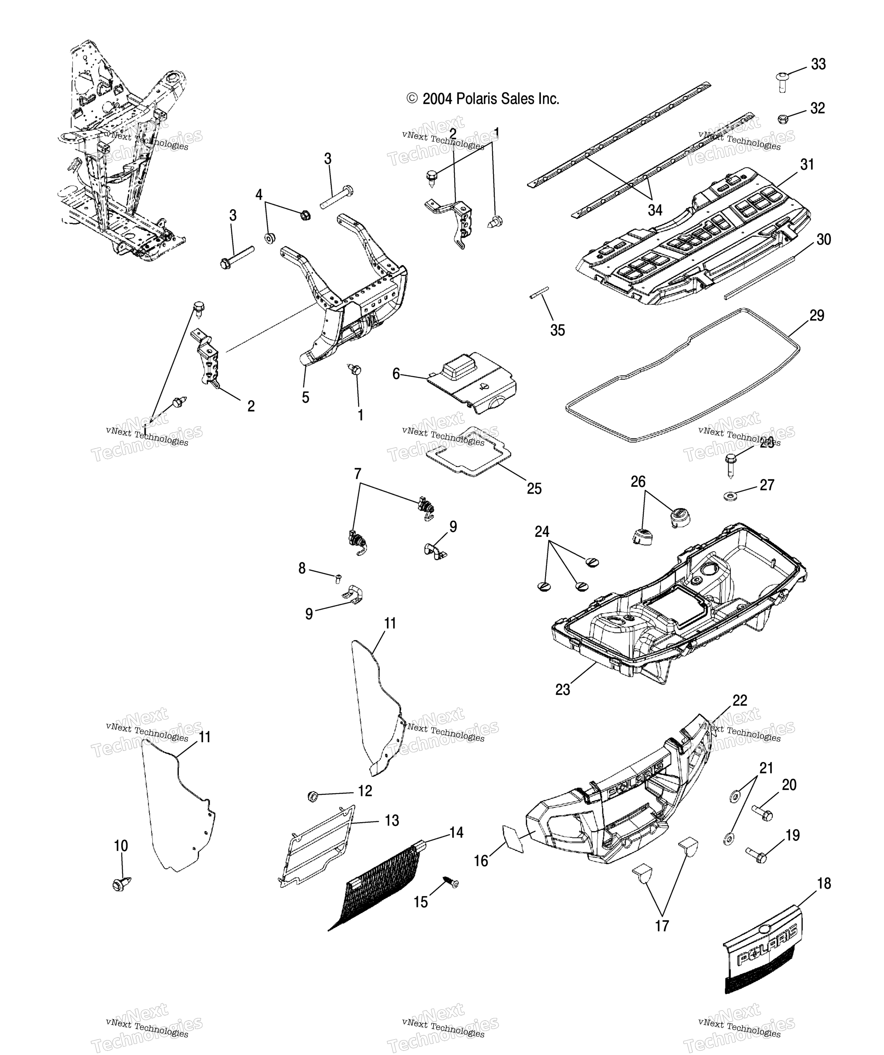 Передняя часть Storage & Bumper Mounting /An