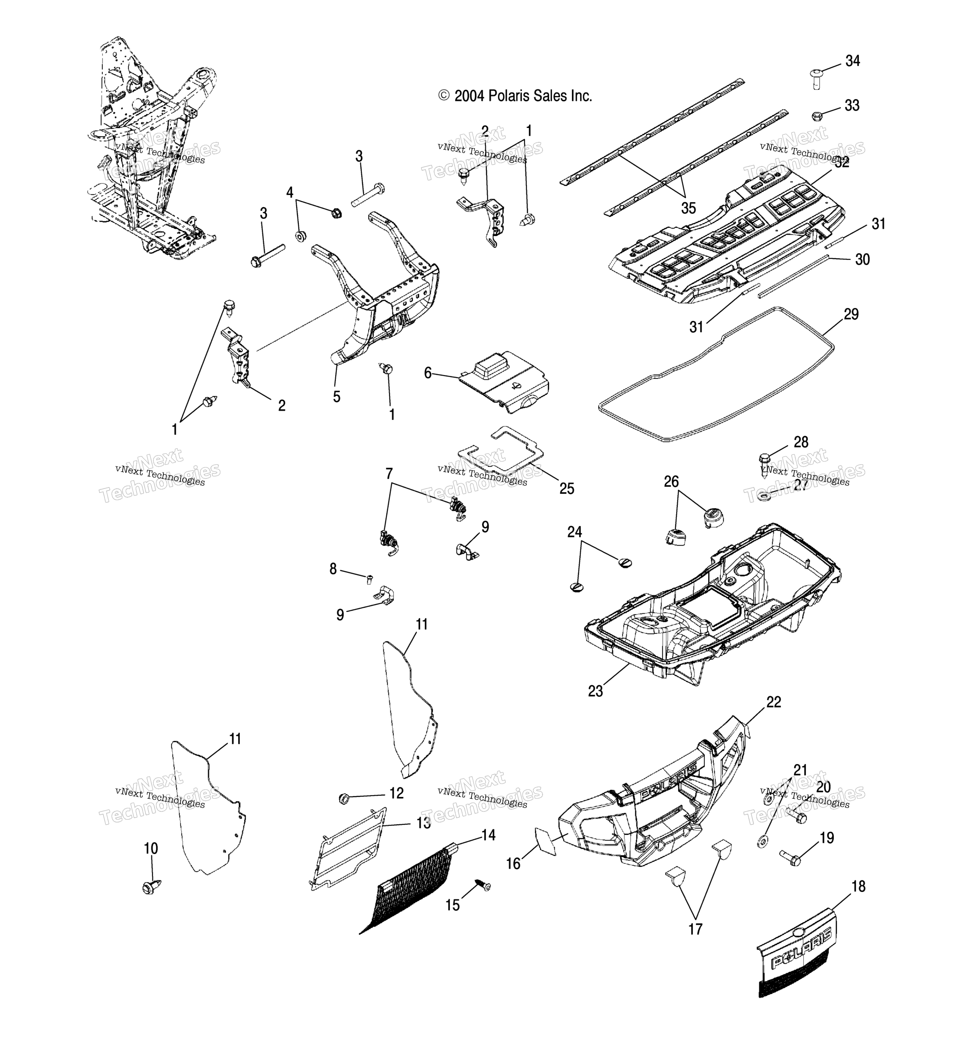 Передняя часть Storage & Bumper Mounting /As/At/Au/Aw