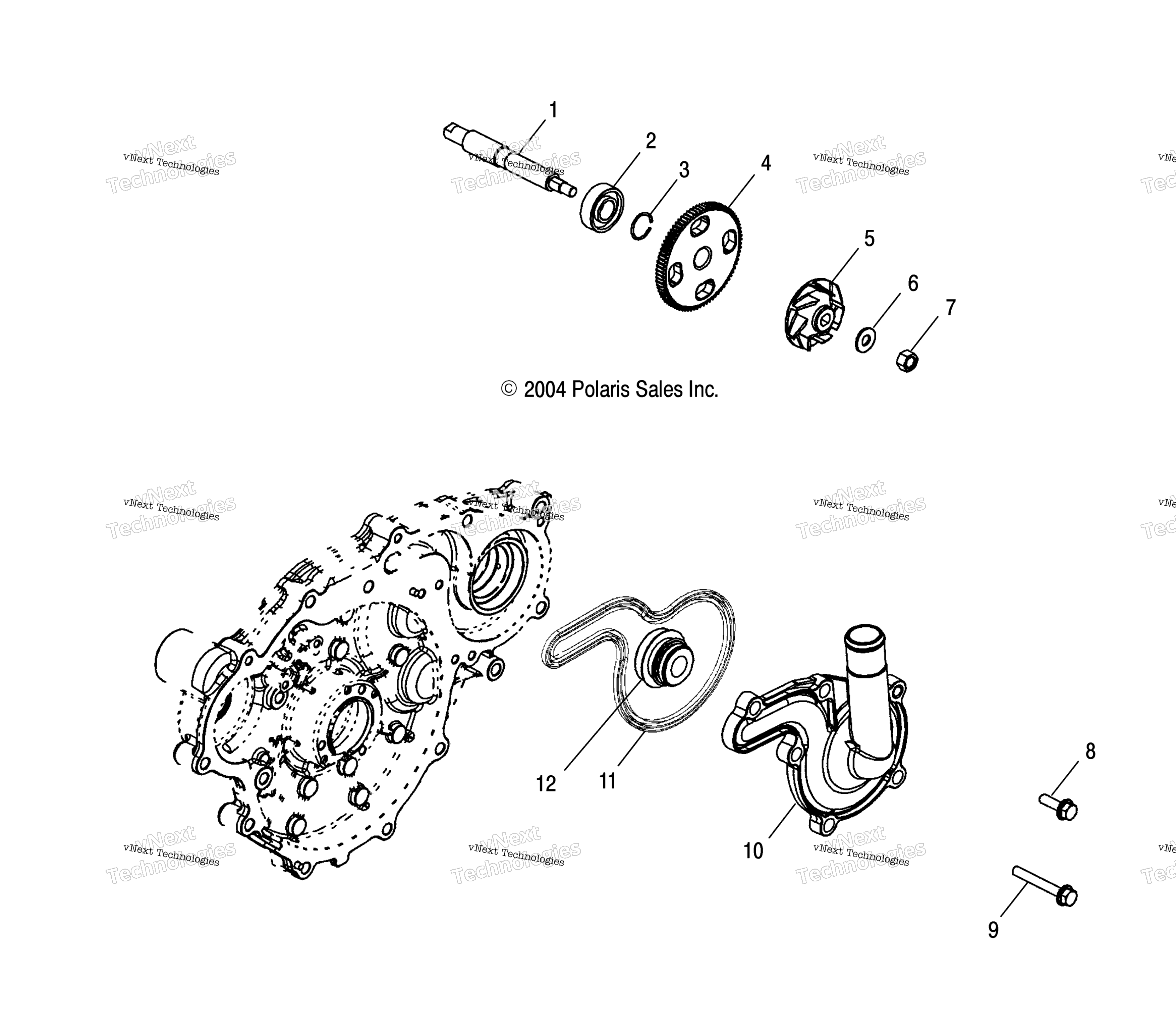 Engine, Water насос