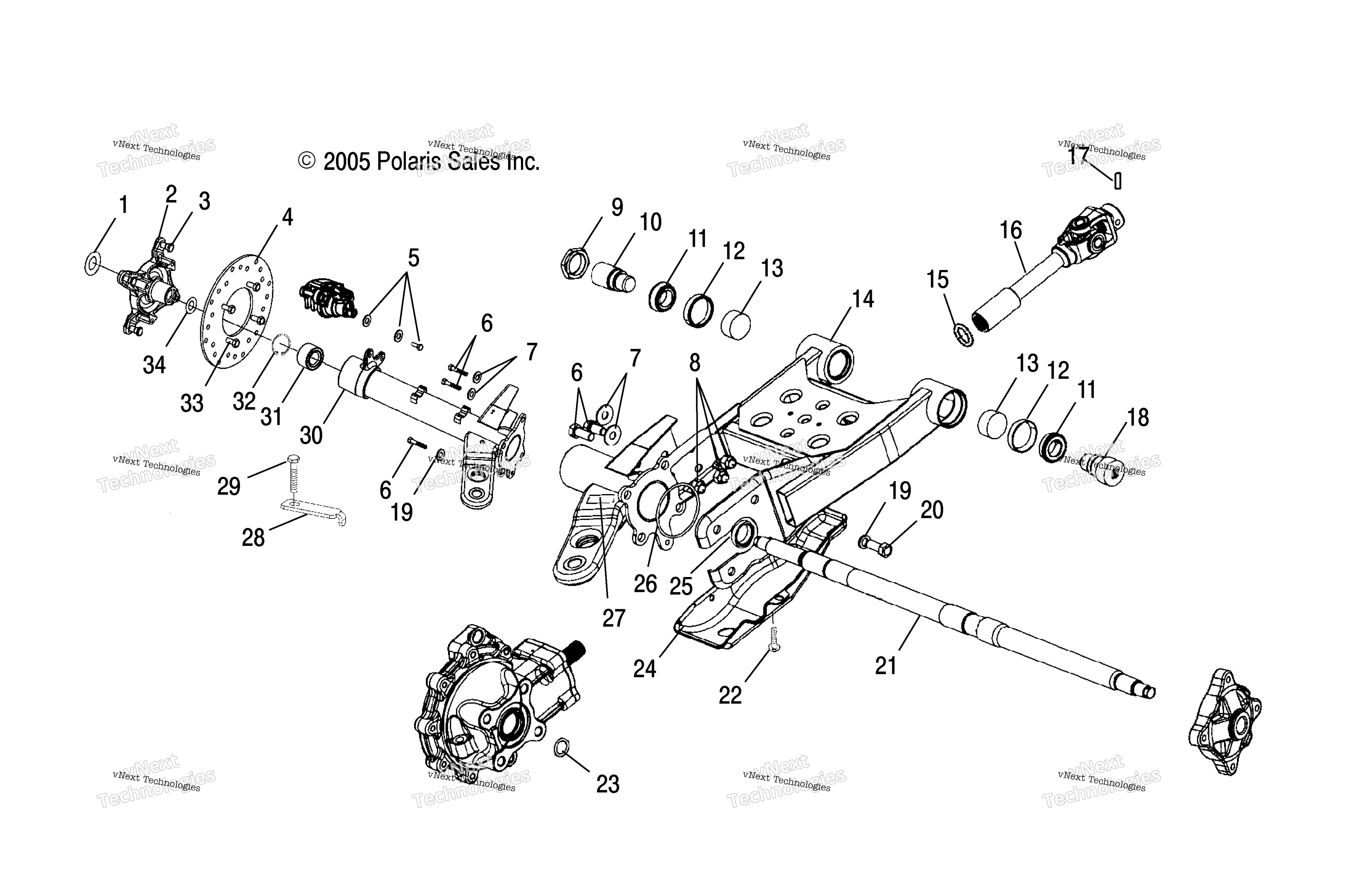 Swing Arm, задний / Gearcase крепление / Ab / Ac